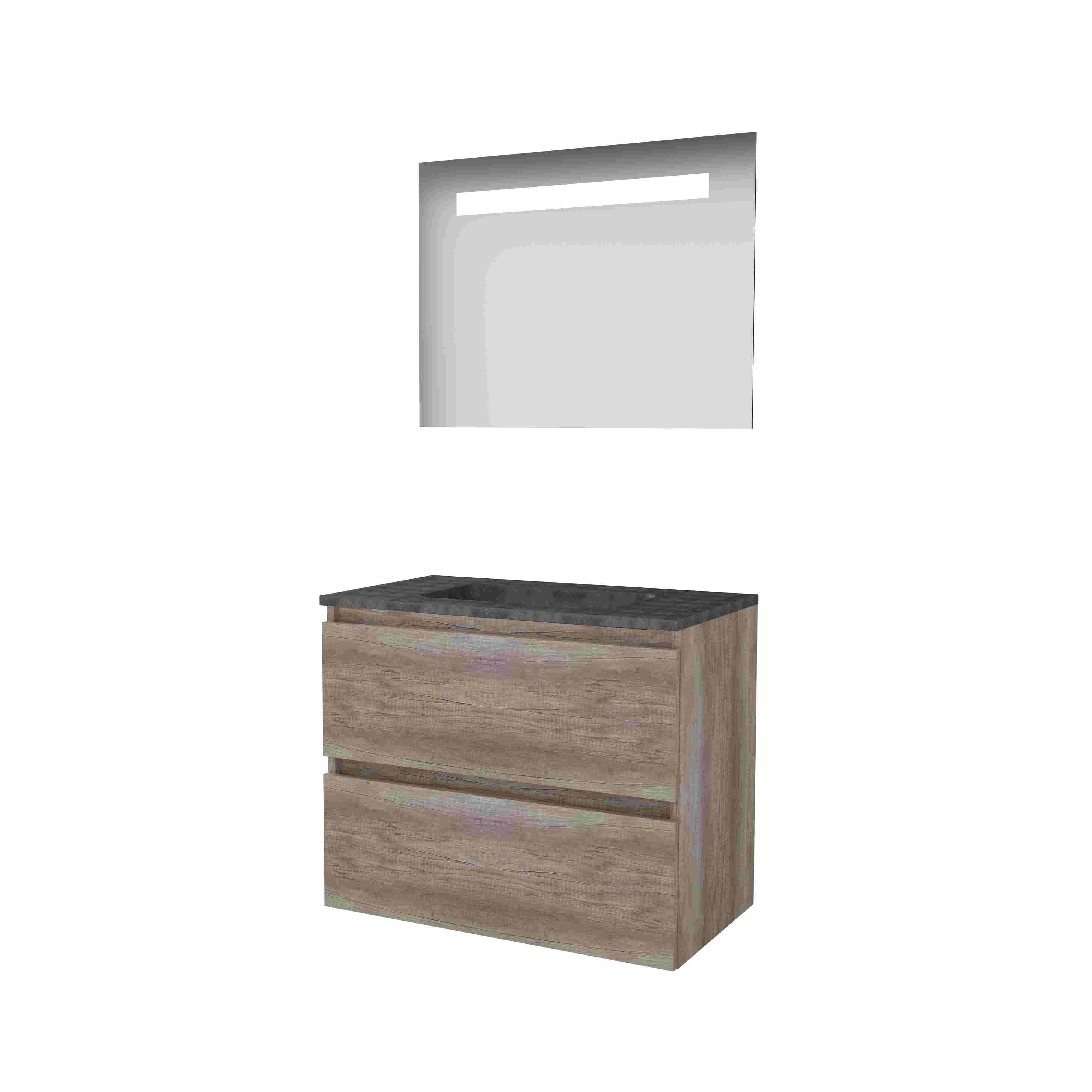 Basic Econom. 46 onderk. GL incl. 2 la + hardst. wast. z. krgt. incl. spg. m. geint. Led B800xD460 Scotch Oak / 1813068