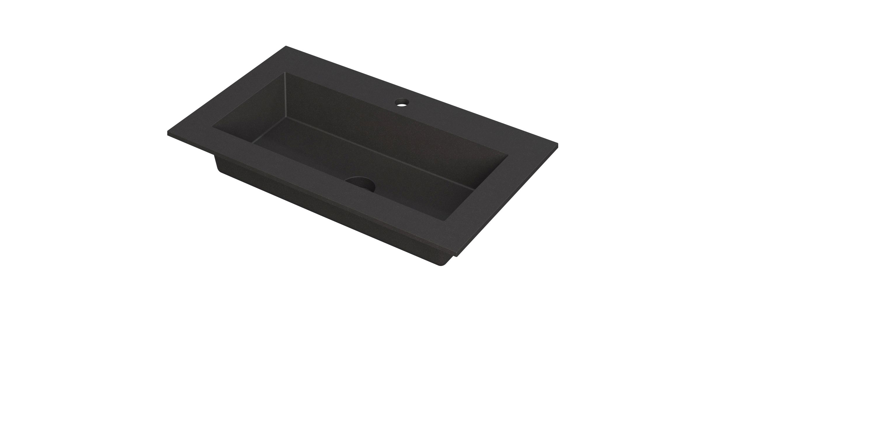 INK Kraft wastafel enkele bak 1 krgt 3417323 Quartz zwart H10xB800xD450