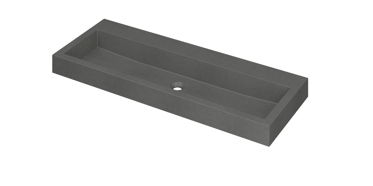 INK Momento wast. Quartz Polystone z. krgt. 3421140 Quartz grijs H90xB1200xD450