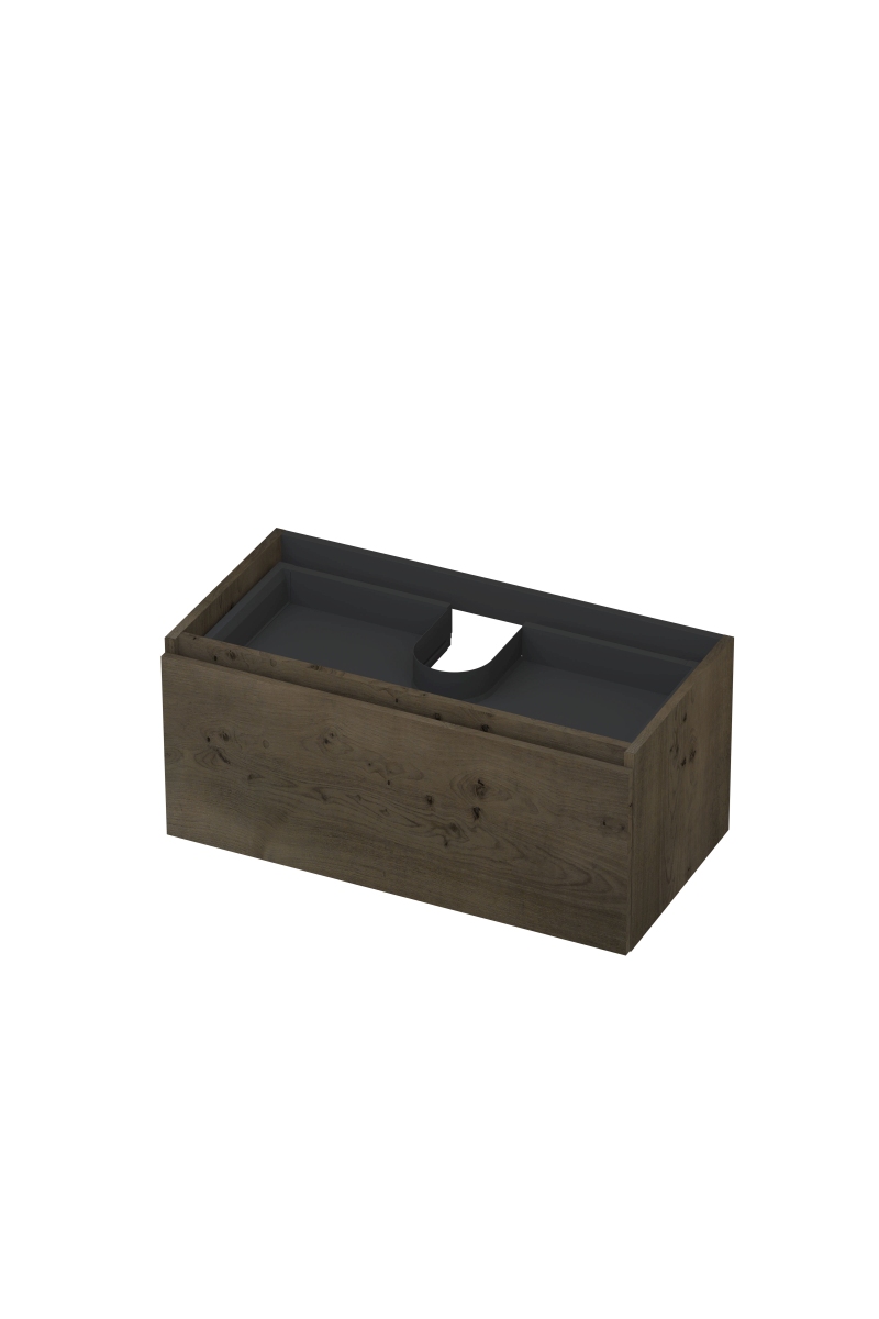 INK Fineer onderkast 1L m. binnenla gr.loos houten keerlijst fineer 1221334 Charcoal H400xB900xD450