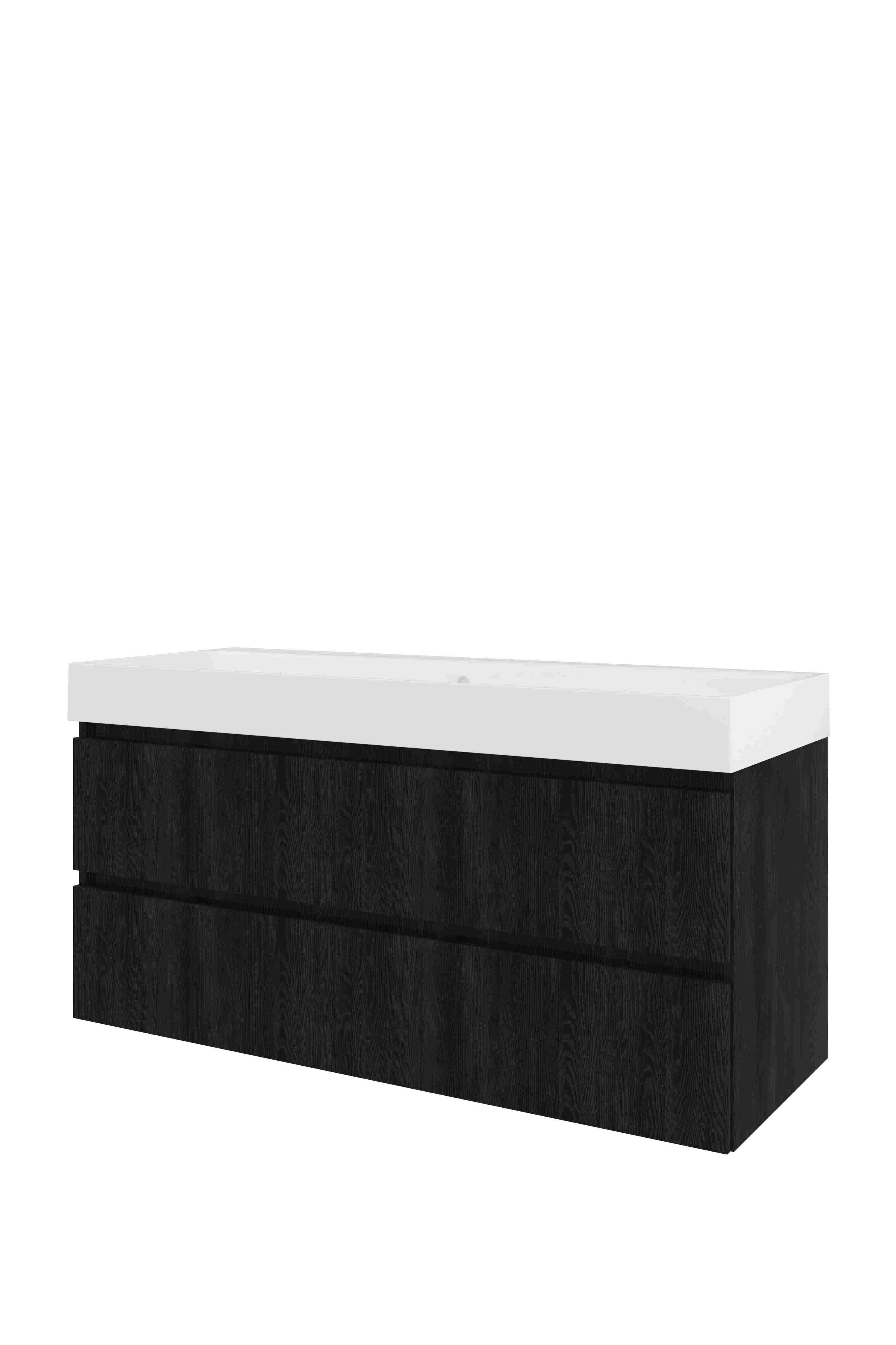 Proline Set polystone Loft wast. z. krgt. en onderkast sym. gefr. 1818782 Charcoal oak/Glans wit 1200x460x620