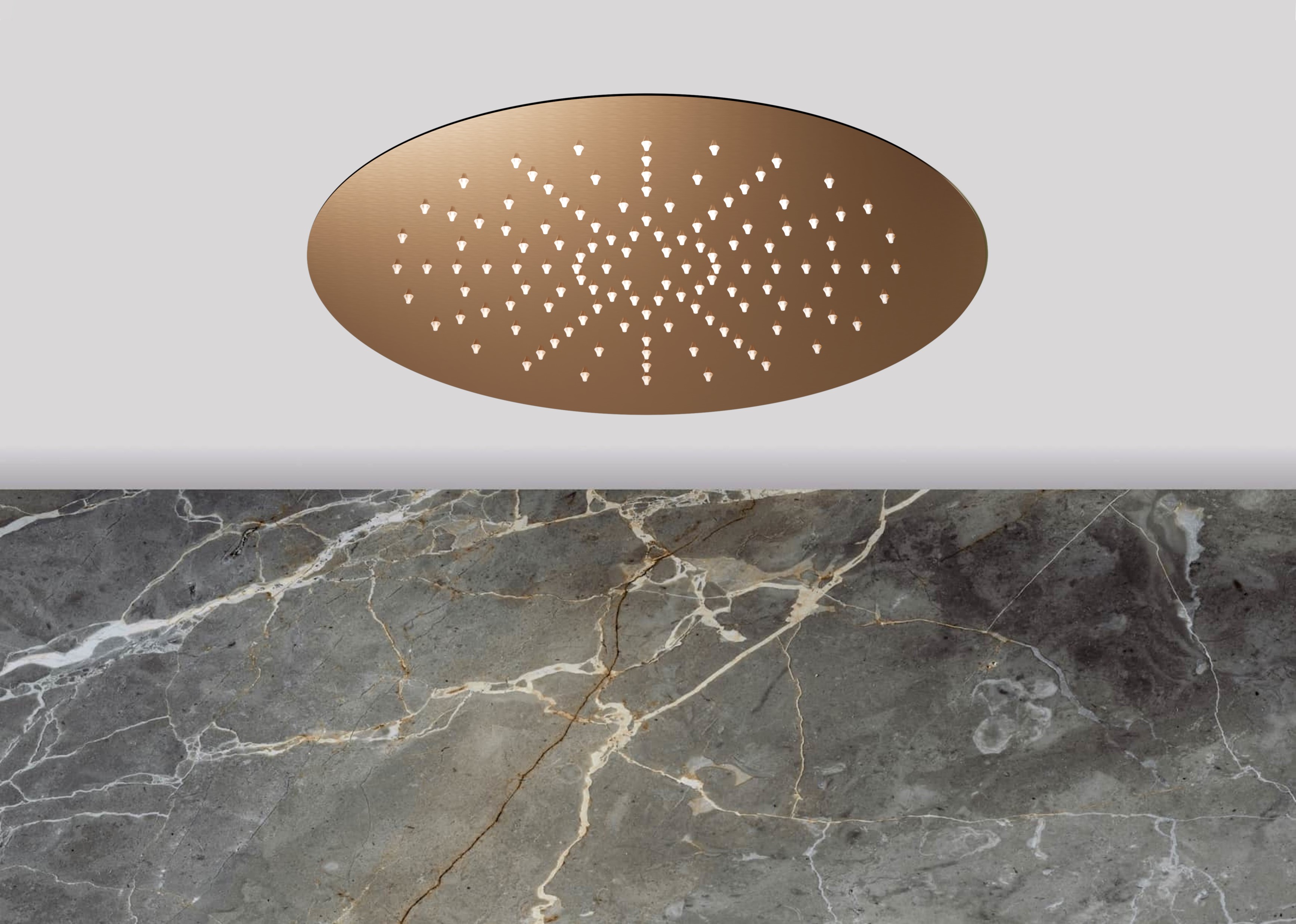 Lagoo Nesso Hoofddouche Easy Peasy 340 m. Easy Fix systeem N8200BK Brushed Copper PVD