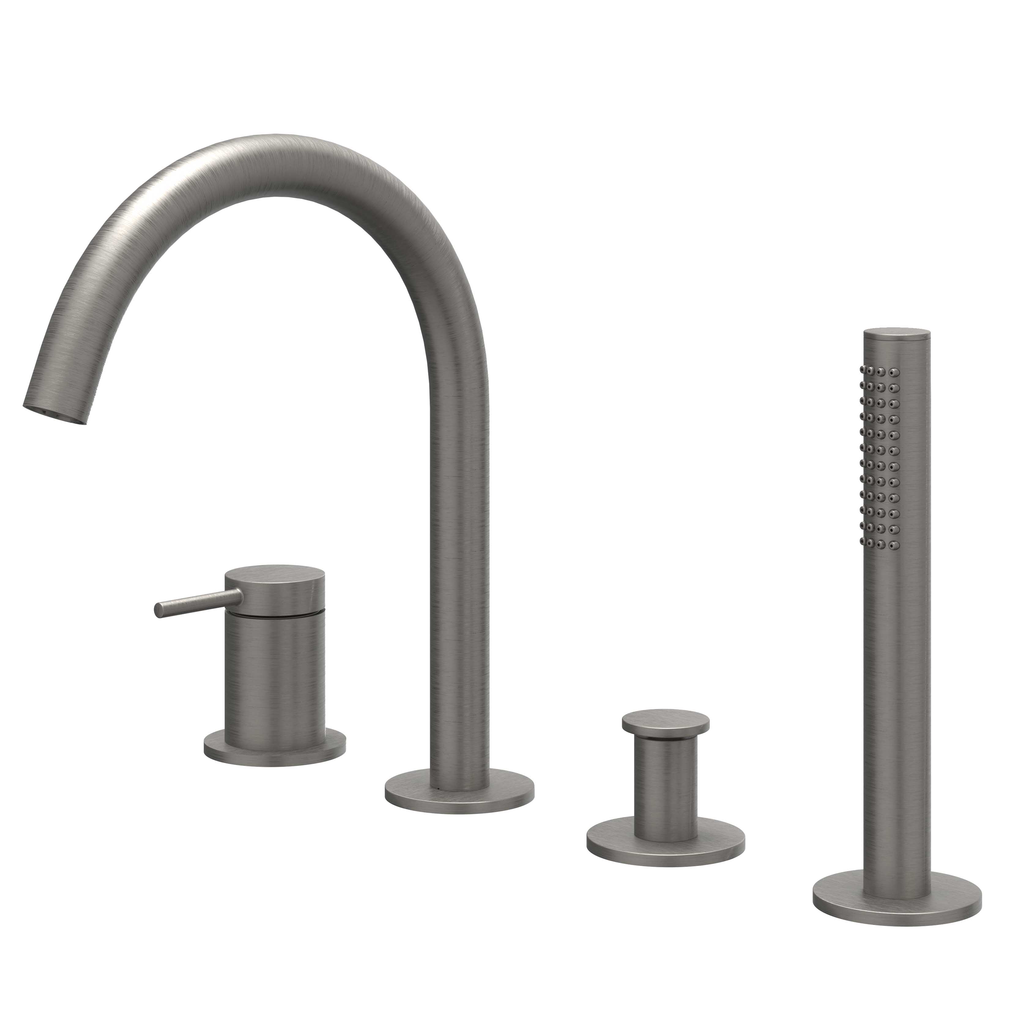 IVY Bond Badrandcombi 4-gats m/draaibare uitloop uittrekbare handd 6301156 gebr. metal black PVD