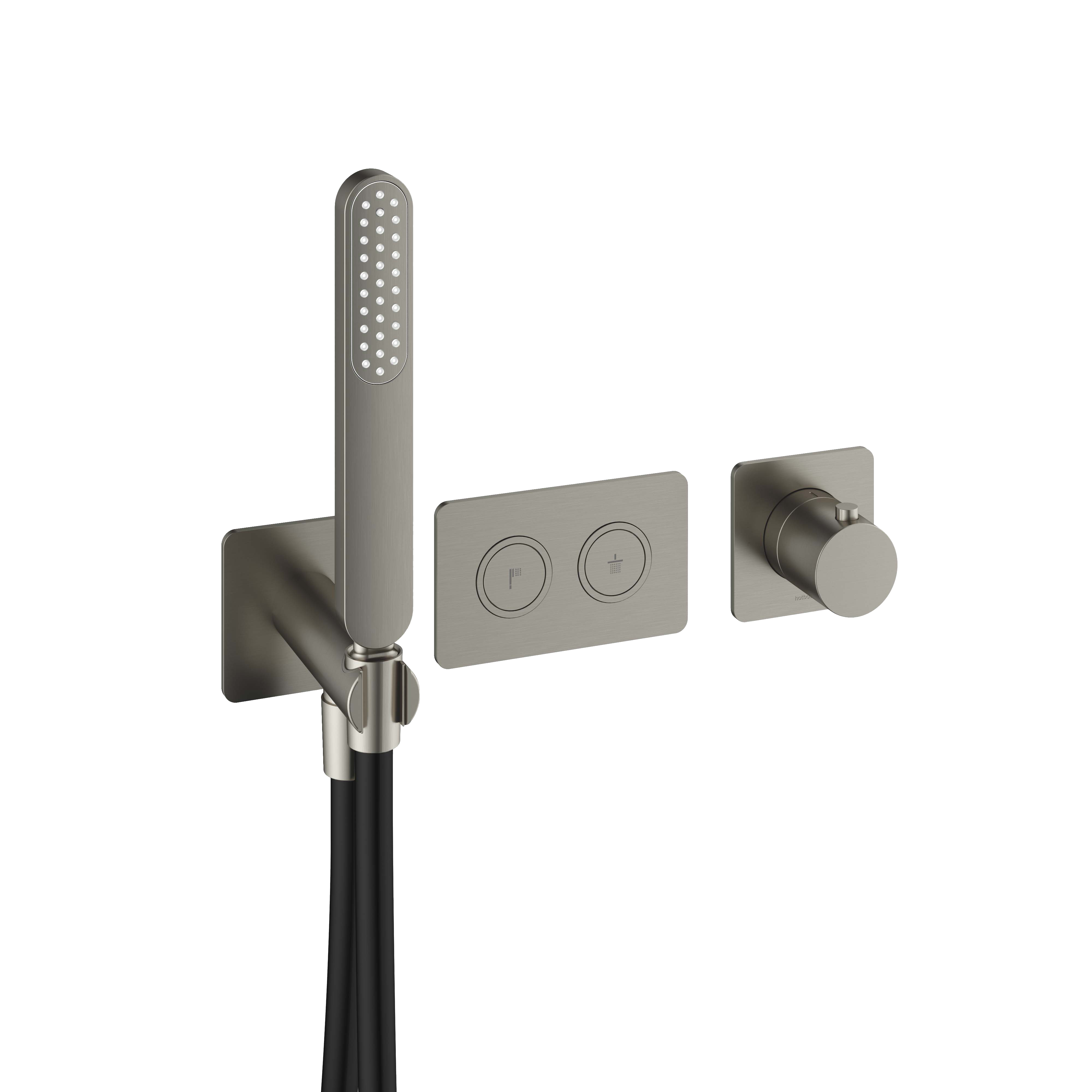 Hotbath Cobber afbouwdeel inbouwthermostaat met 2 push Buttons PB7071EXTGN Geborsteld nikkel