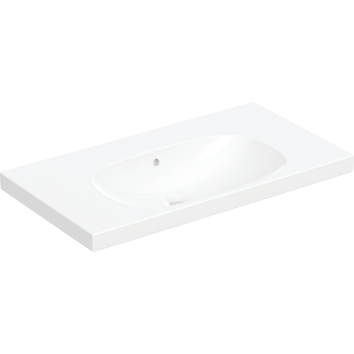 Geberit Acanto wastafel easy fast fix 90x48.2cm z.krgt. m.overl. 500.624.01.8 Wit KeraTect