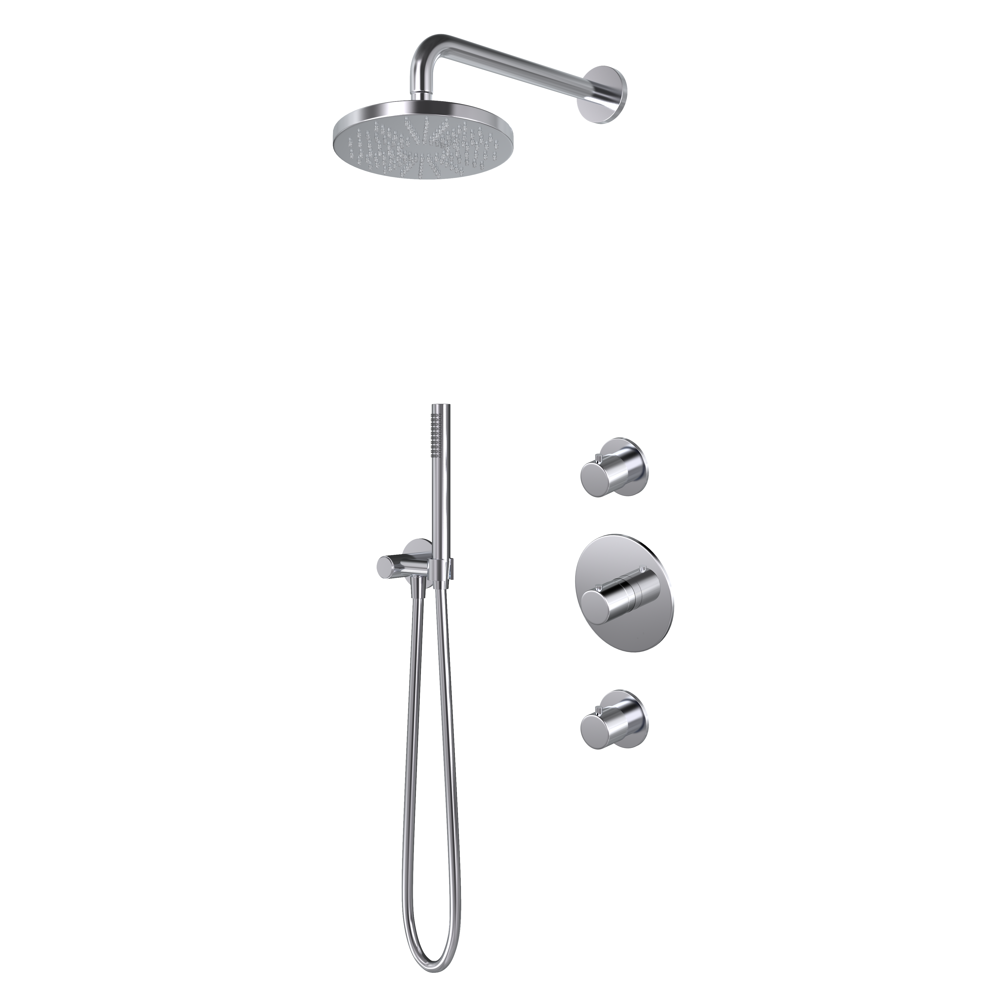 Hotbath IBS1 2 stopkranen 3s. handdouche 25cm hoofddouche glijstang IBS1CR147 Chroom