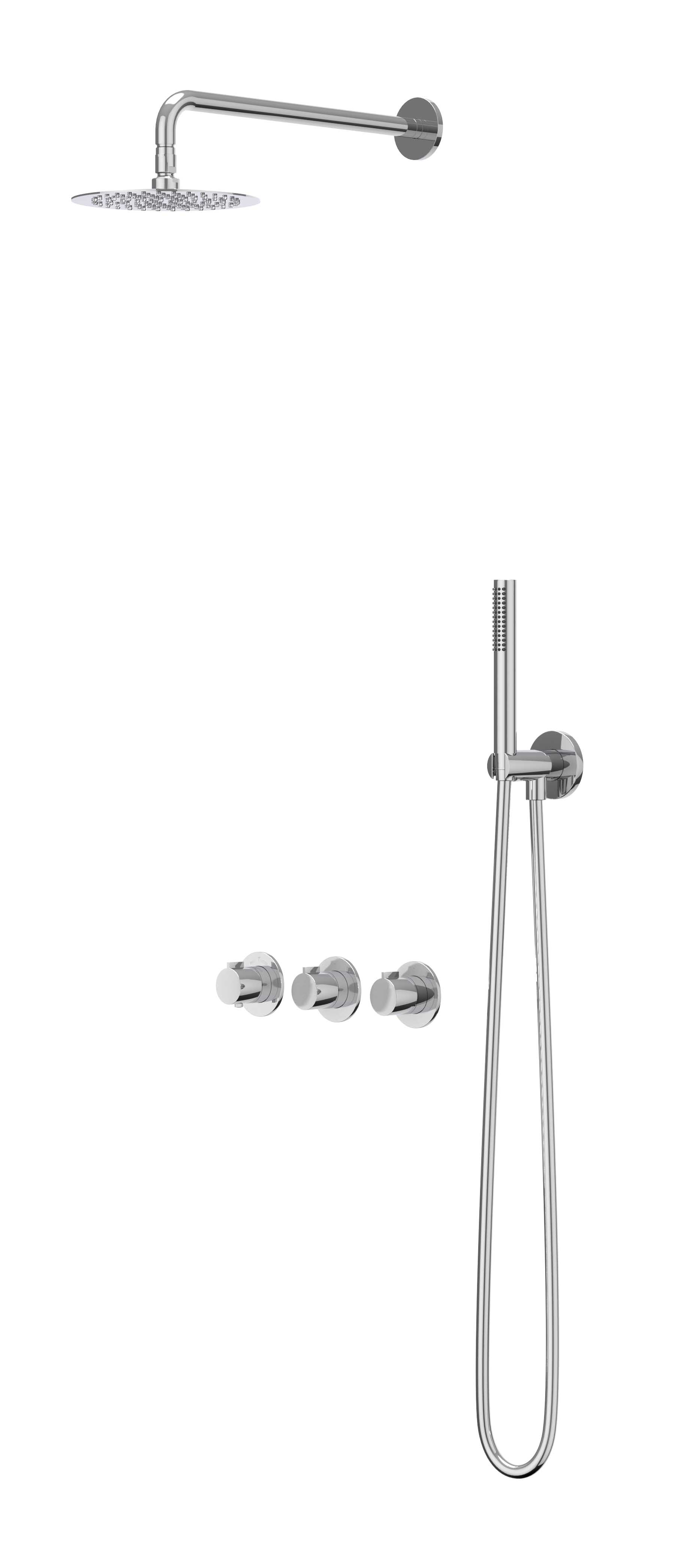 IVY Pact Inbouwset 2 stopkr.  plaf-15 20cm sl glijst.  en staafhdd CSP4CRAABB Chroom