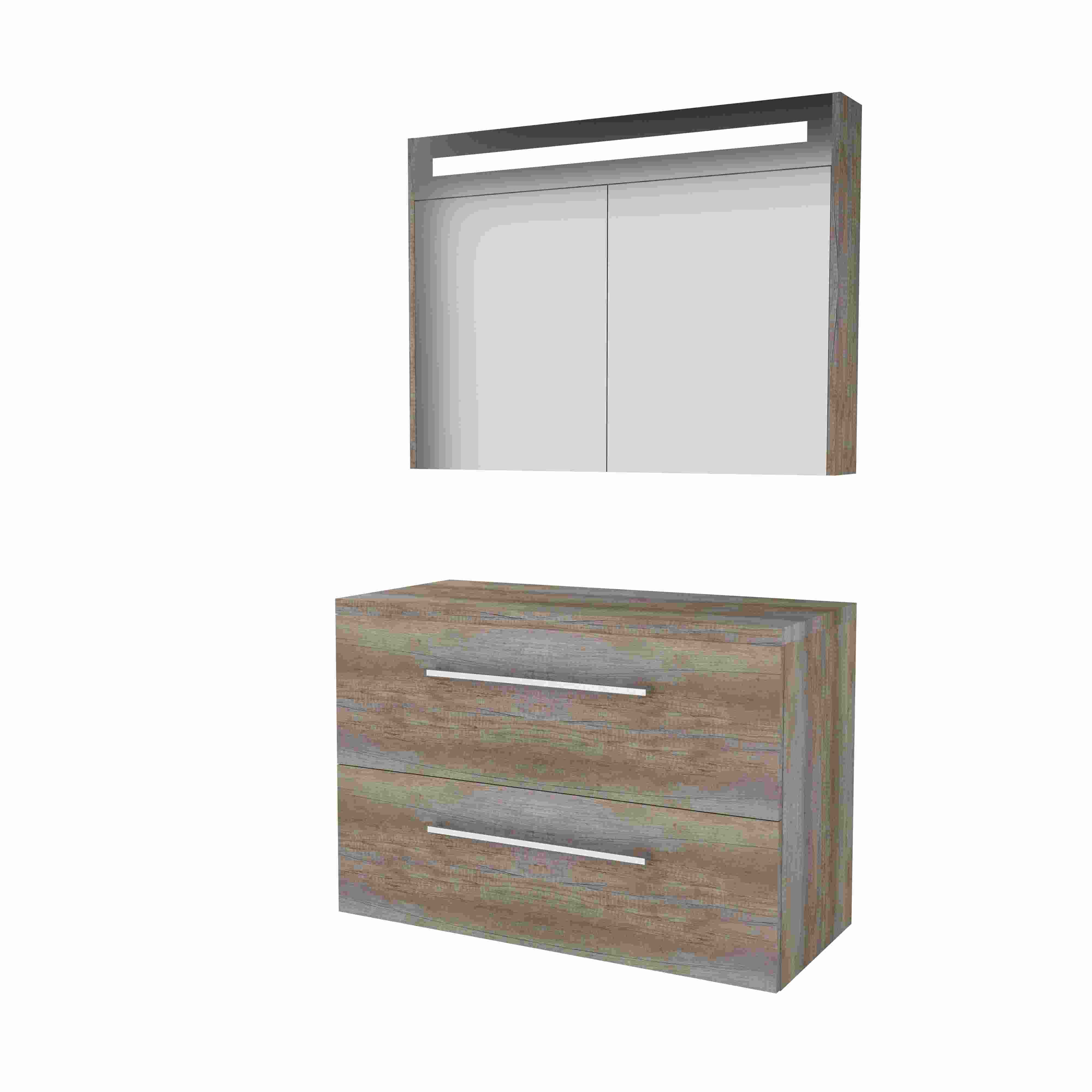 Basic Prem. 46 onderk. m. gr. incl. 2 la + afdekplaat incl. sp.kast m. geint. Led B1000xD460 Scotch Oak / 1813665