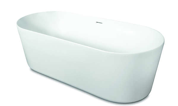 LU vrijstaand bad m dunne rand van acryl uit een stuk m overl 178x80x56h Mat wit