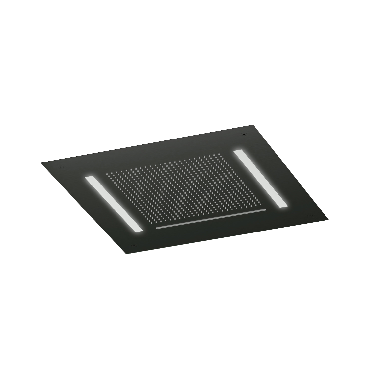 Hotbath Mate inbouw hoofdd. m. waterval en led verlichting 50x50 cm AC146MBP Mat Zwart PVD