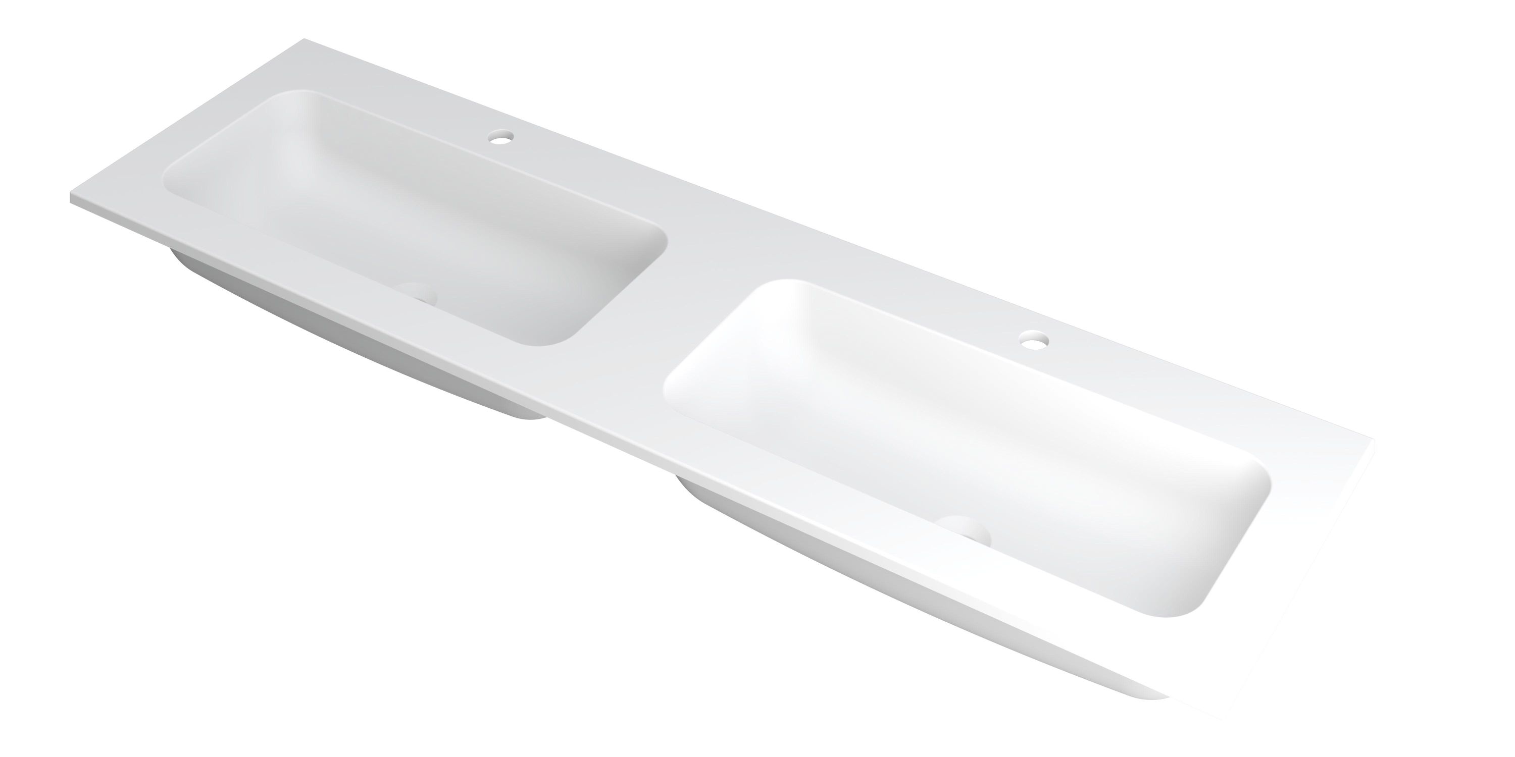 INK Faktor wast. polystone dubbel met 2 krgt. 3407242 Mat wit H15xB1600xD450