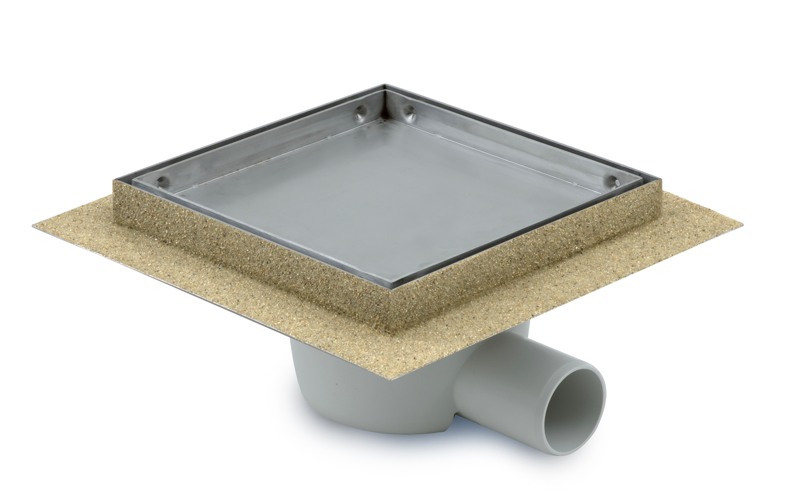 Aquaberg ABS put m/RVS deksel zij-uitlaat 431615 15x15cm