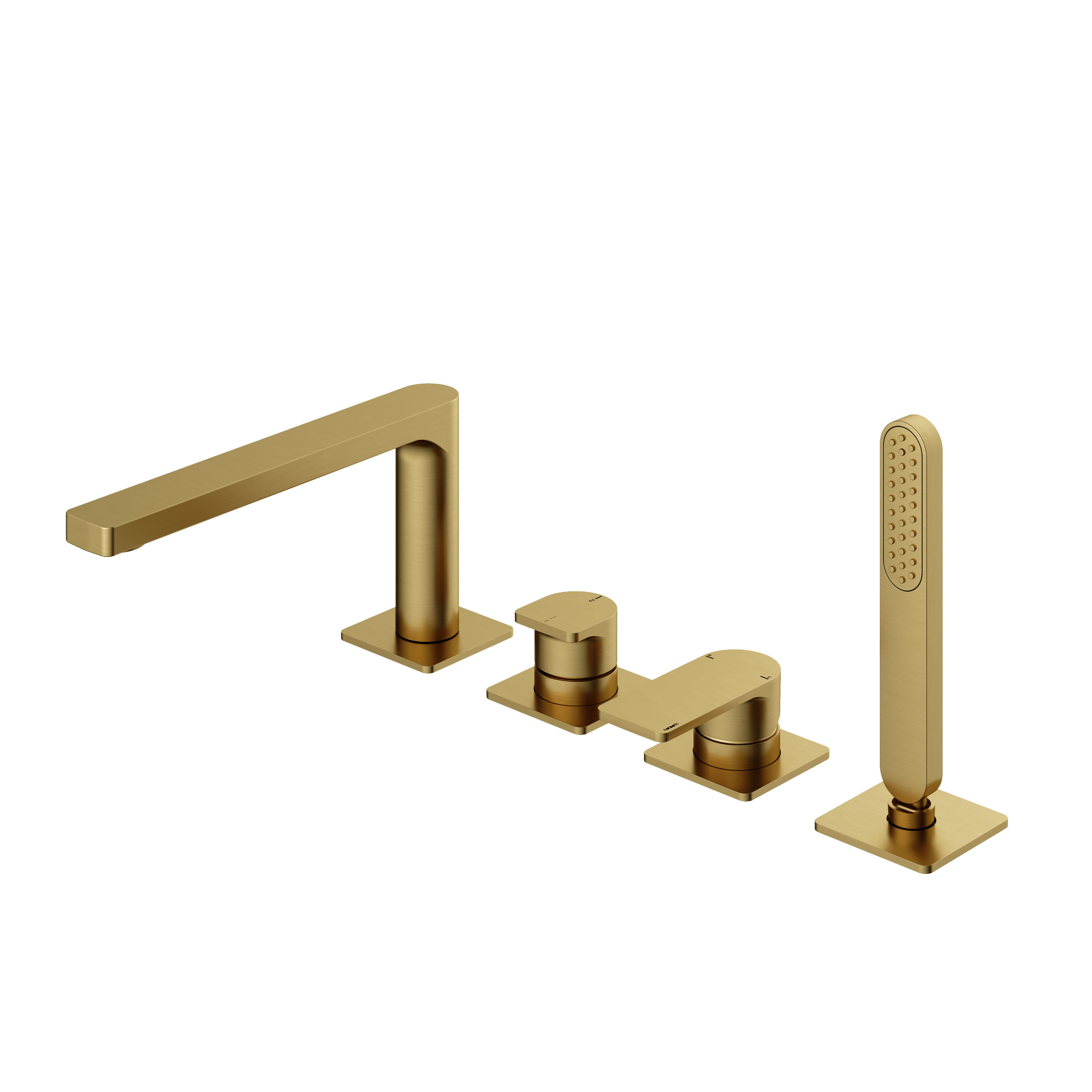 Hotbath Gal Badrandcomb. 1 hendel mengkr. m. draaib. uitl. en 2-weg omst. GL073BBP Geborsteld Messing PVD