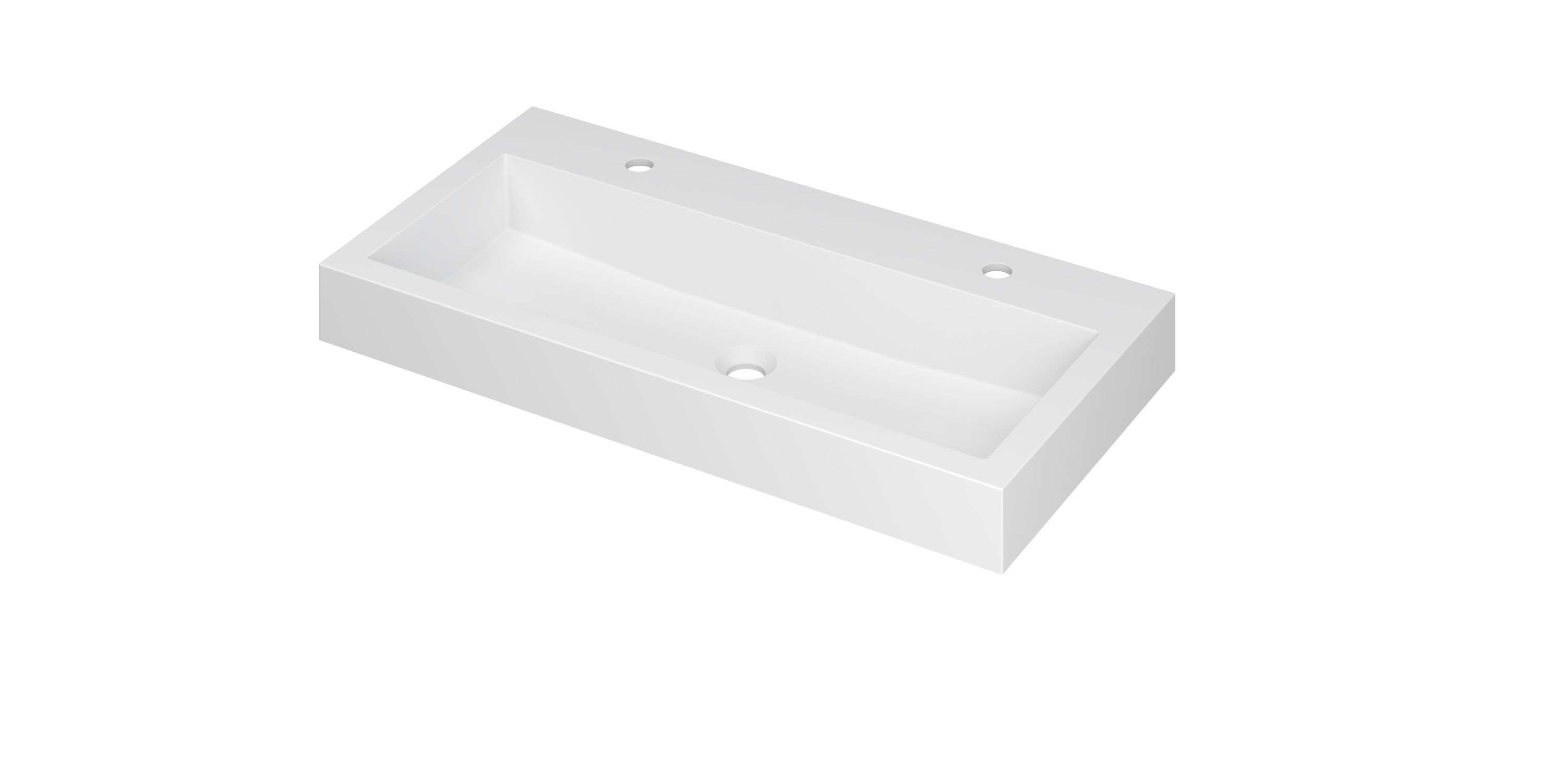 INK Momento wast. Polystone met 2 krgt. 3421322 Mat wit H90xB900xD450