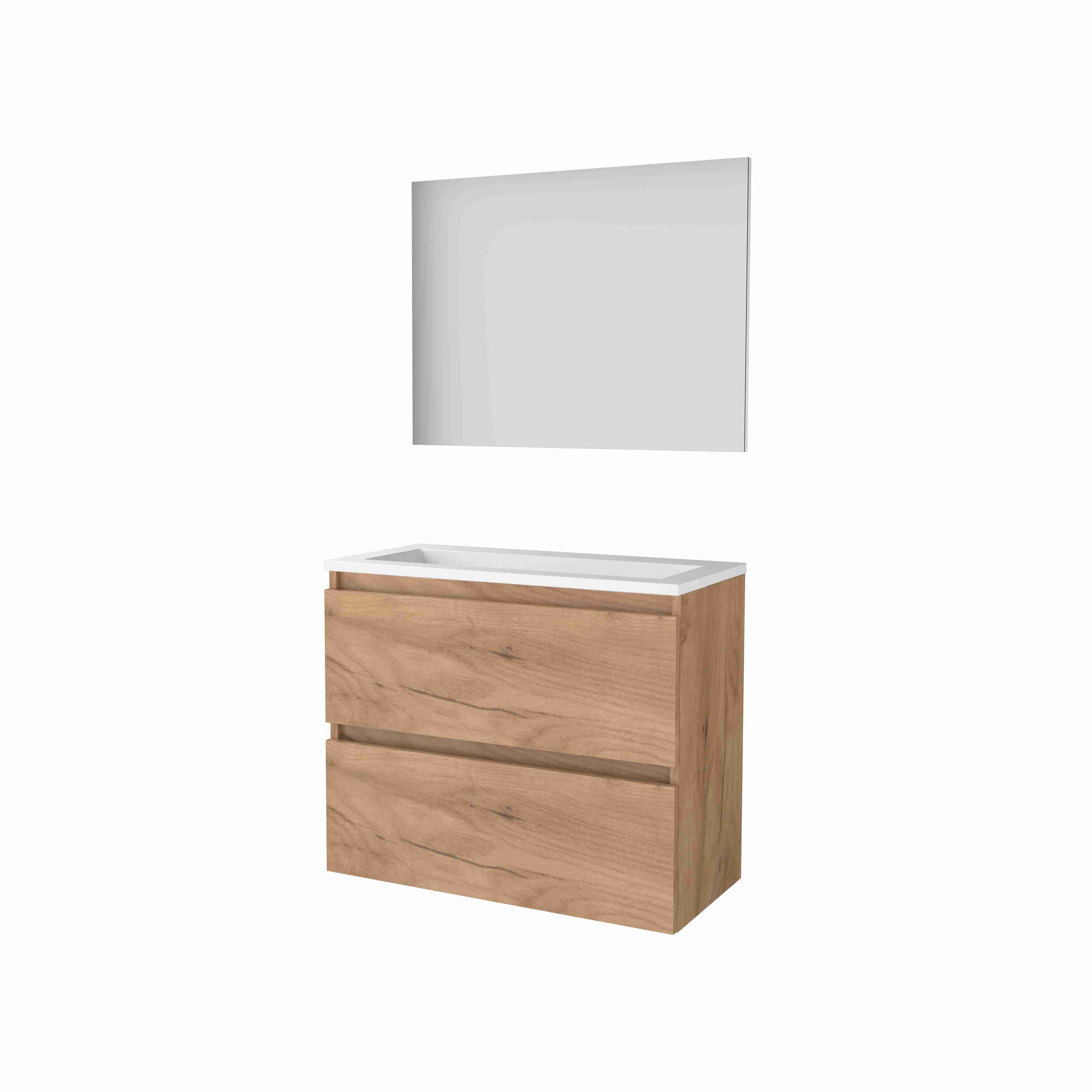 Basic Basic 39 onderk. GL incl. 2 la + Acryl wast. z. krgt. incl. spg. op plaat B800xD390 Whisky Oak / 1810268