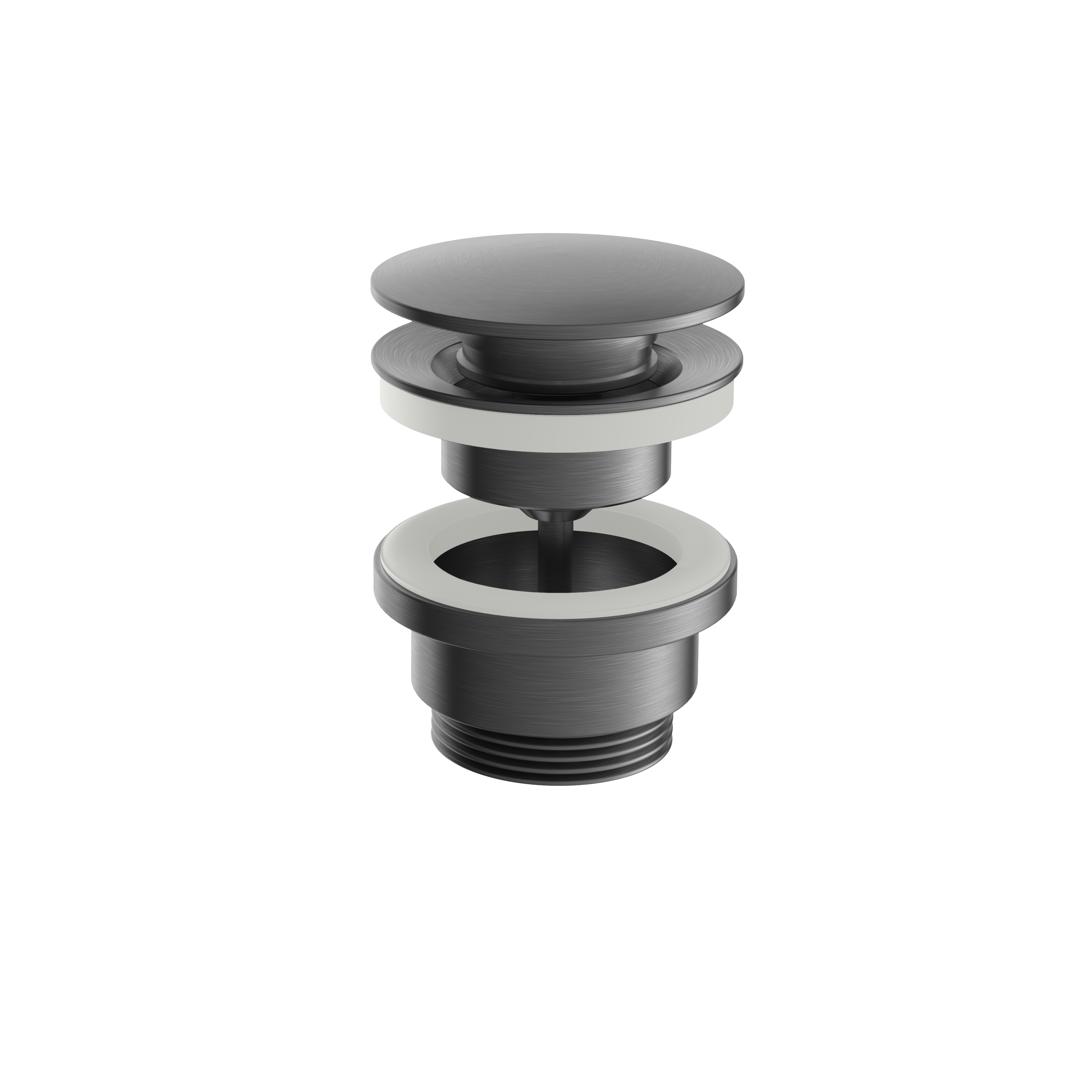 Hotbath Archie always open plug met schroef rond AR708BGP Geborsteld Gunmetal PVD