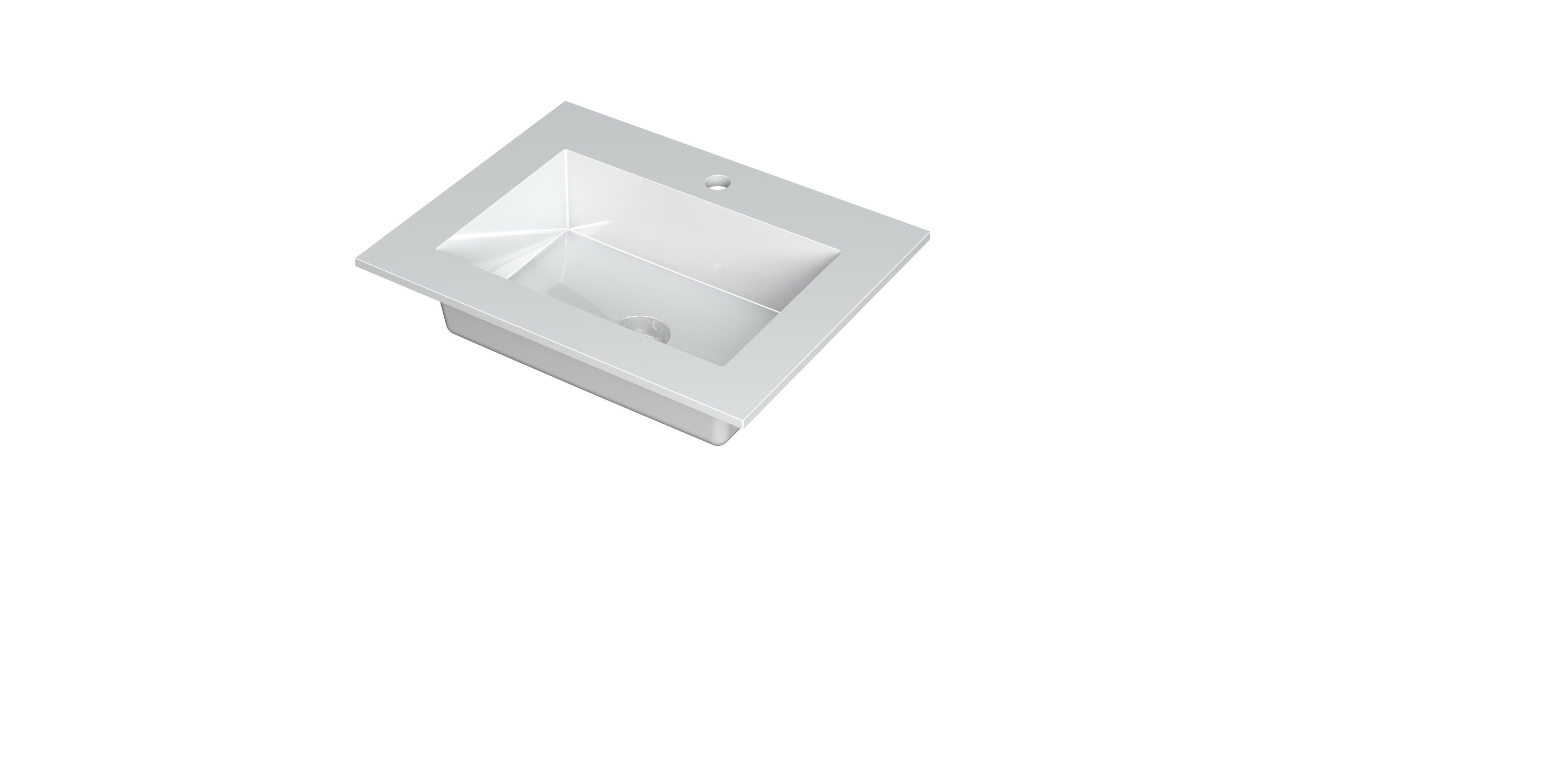 INK Kraft wastafel enkele bak 1 krgt 3417190 Glans wit H10xB600xD450