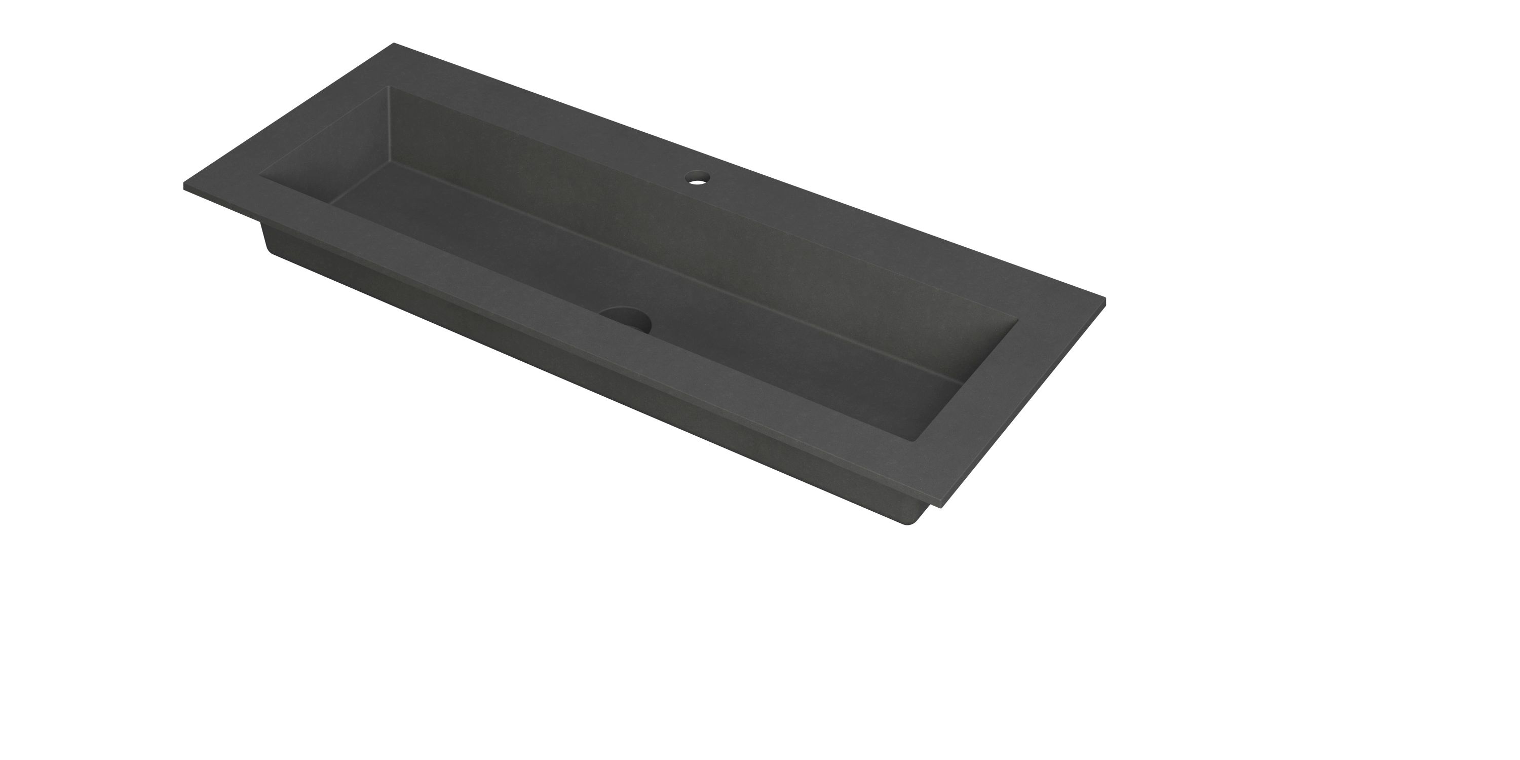 INK Kraft wastafel enkele bak 1 krgt 3417264 Quartz grijs H10xB1200xD450