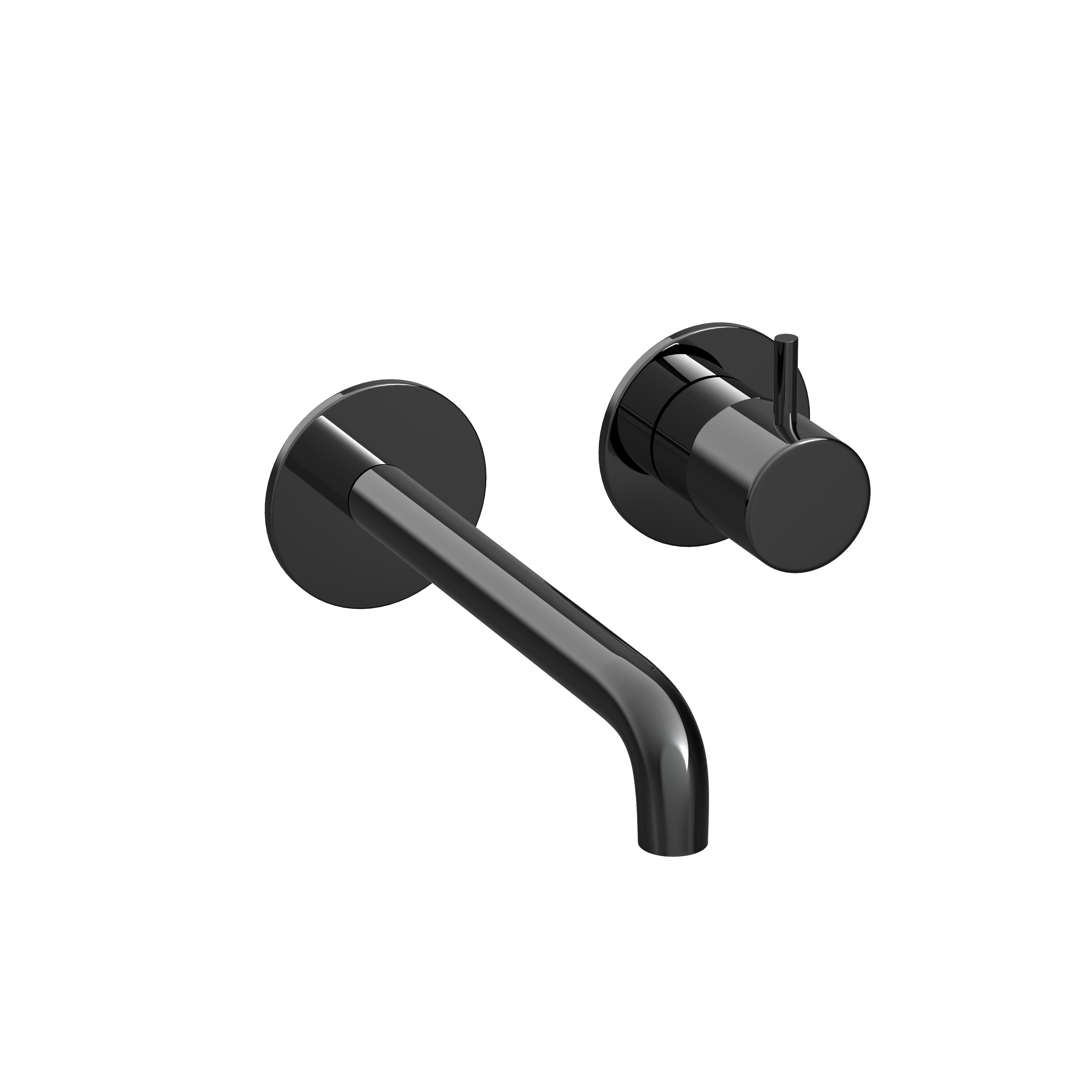 Hotbath Cobber afbouwdeelv inbouw wastafelkraan 18cm uitloop CB105EXT18PBP Gepolijst zwart PVD