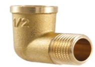 Messing Knie 3/4 binnendraadx buitendraad