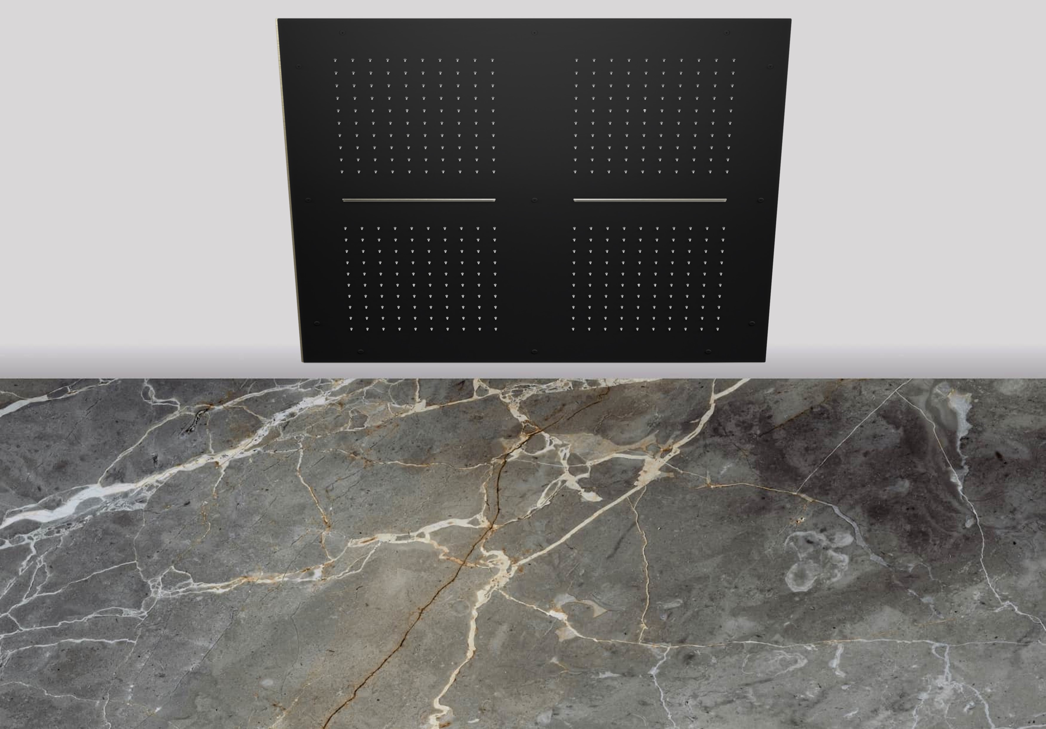 Lagoo Nesso Hoofddouche Showerlicious 800 x 800 m. 4 regen 2 cascades N8235MB Matt Black