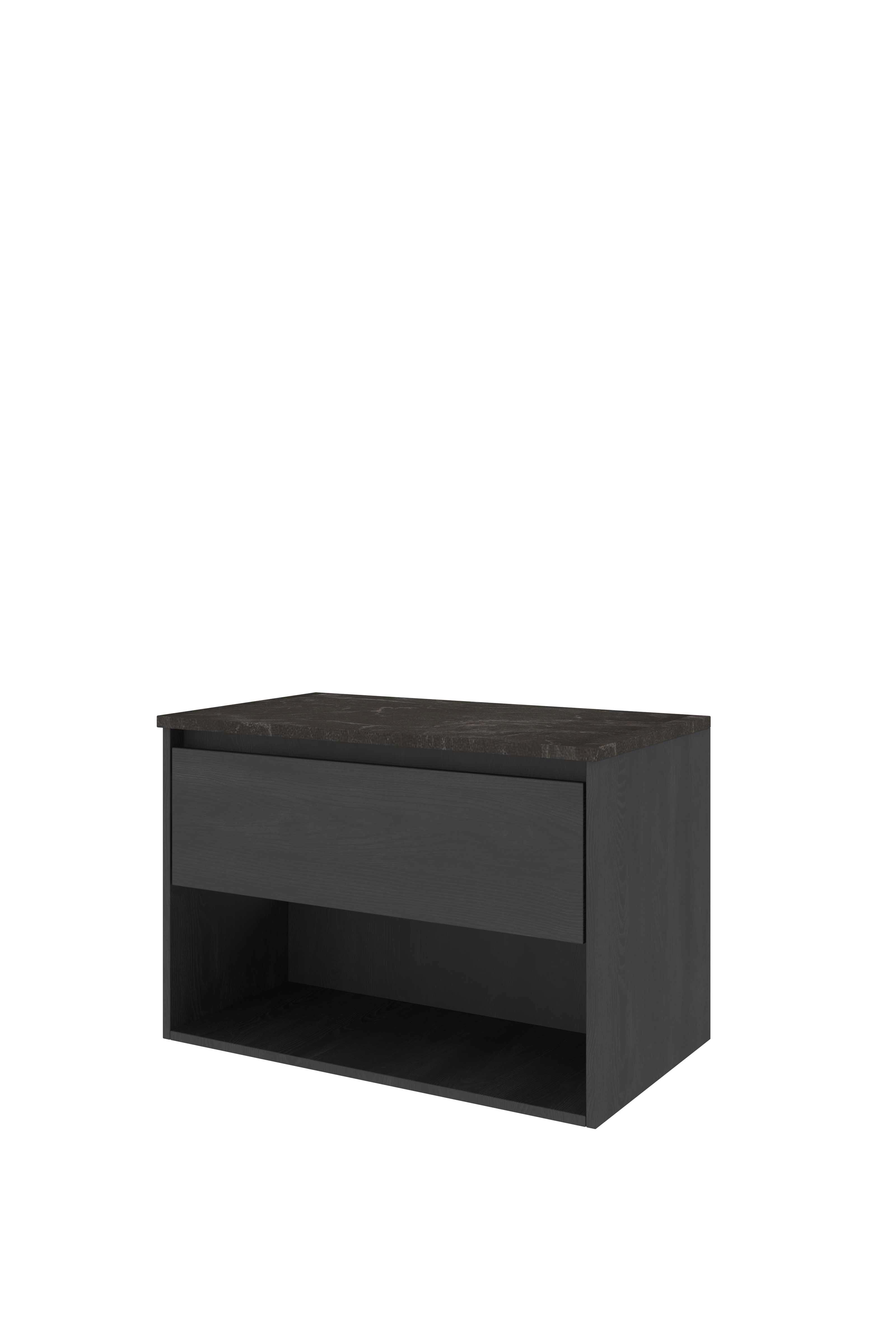 Proline Set Top afdekplaat hardsteen en onderkast met schap 1817874 Black oak/Blue stone 800x460x540