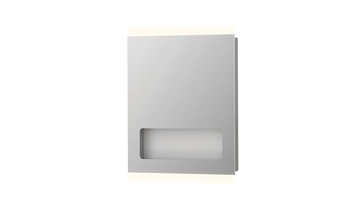 INK SP8 spiegel met geintegreerd planchet en LED verl. onder/boven en binnenzijde 8408110 Alu H800xB700xD80