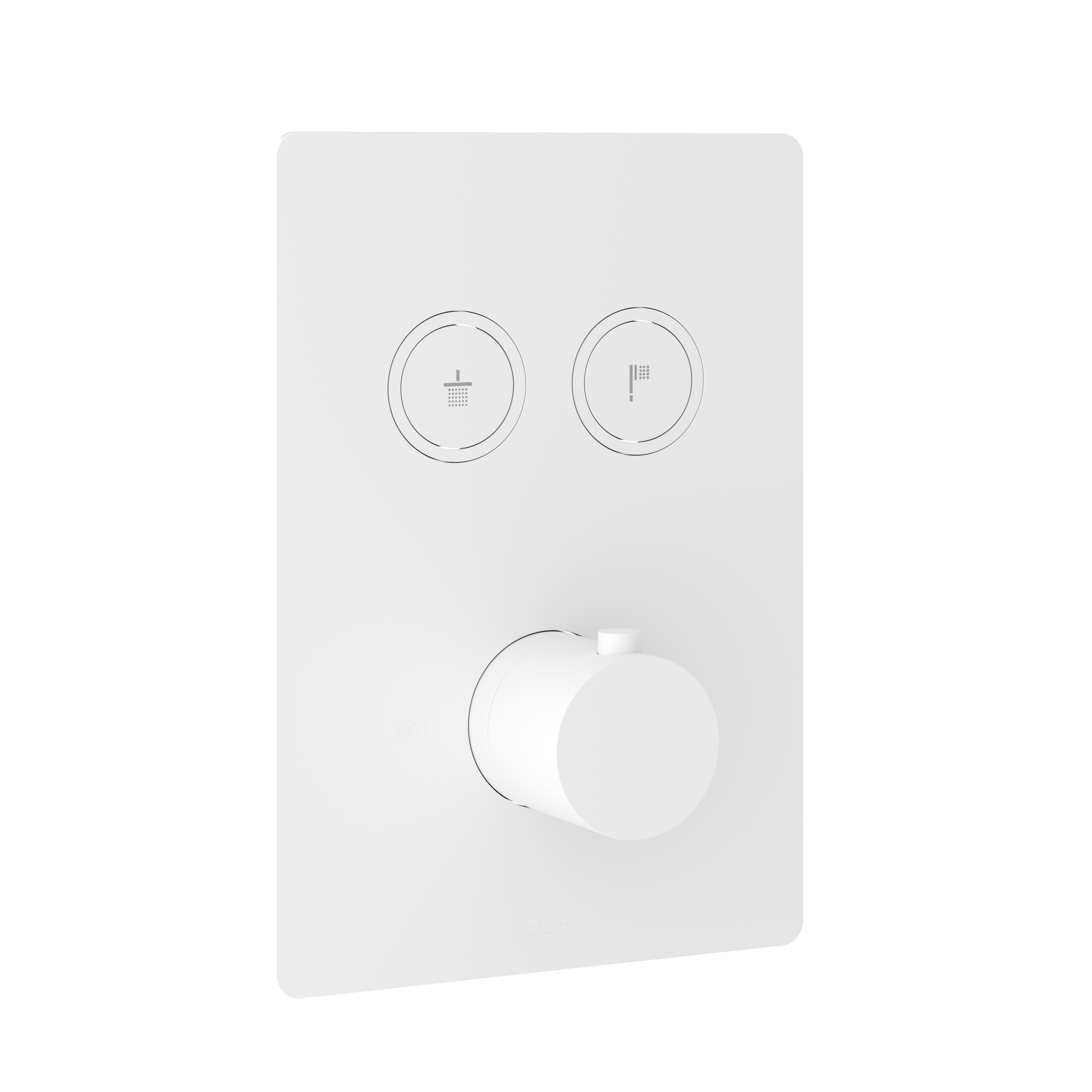 Hotbath Cobber afbouwdeel inbouwthermostaat met 2 pushbuttons PB009QEXTWH Mat Wit