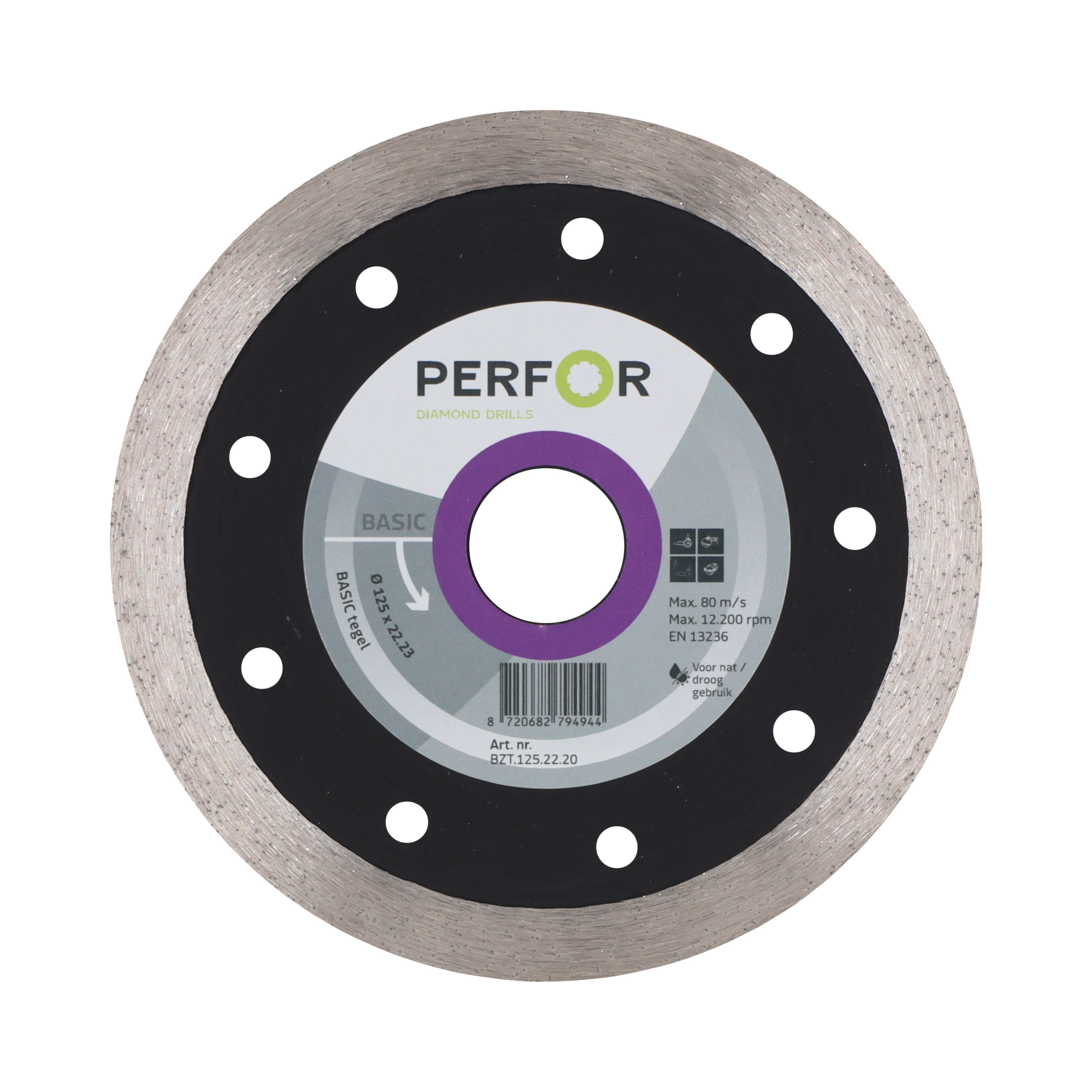 Zaagblad BASIC tegel 125 asgat 22.2 BZT.125.22.20