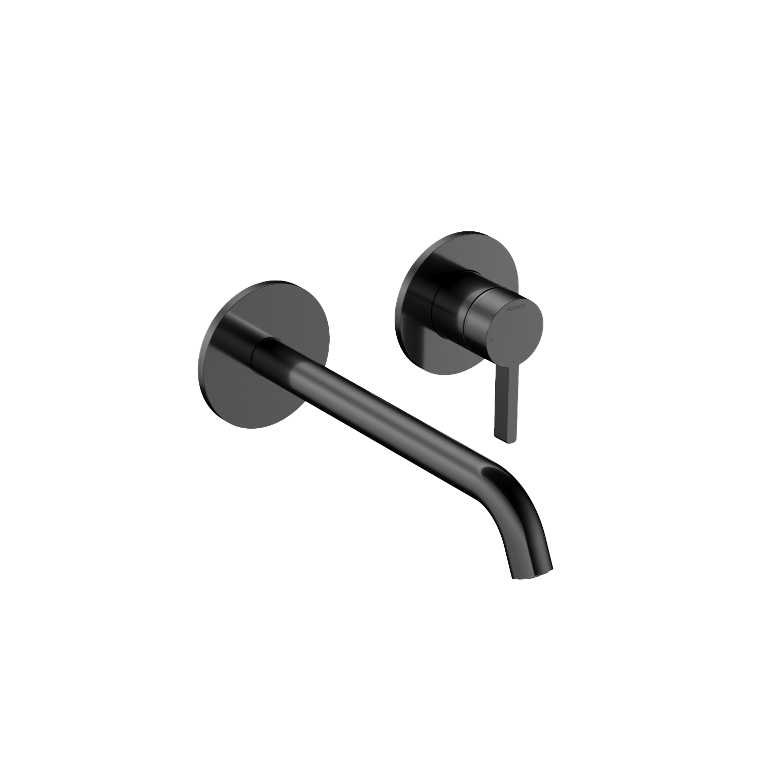 Hotbath Ace afbouwdeel t.b.v. inbouw wastafelmengkraan m. 20cm uitloop AC105EXTPBP Gepolijst Zwart PVD