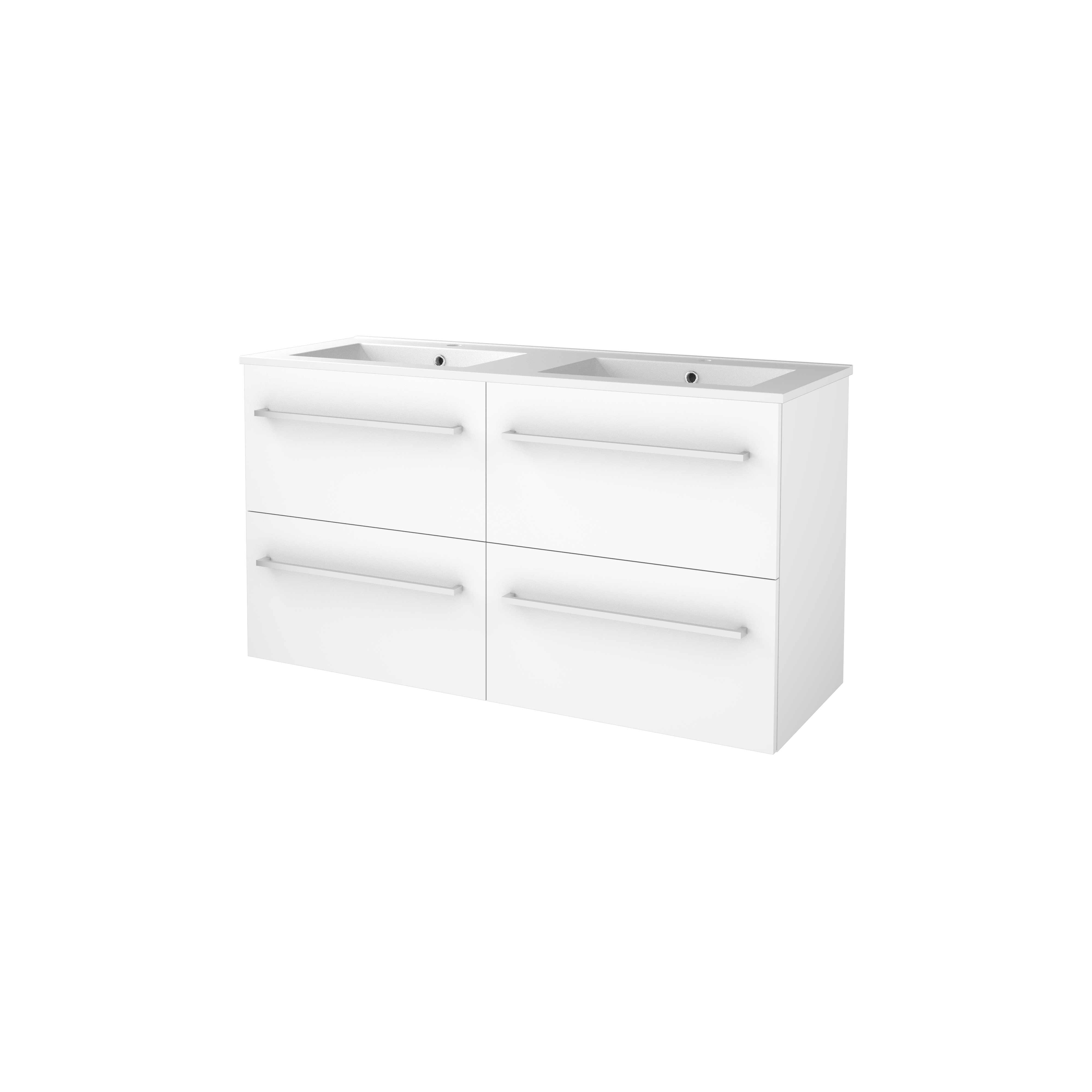 Basic Start 46 set 120x46cm met gr. 4 la keram. wast. 2 krgt S46GR120PIW Ice White