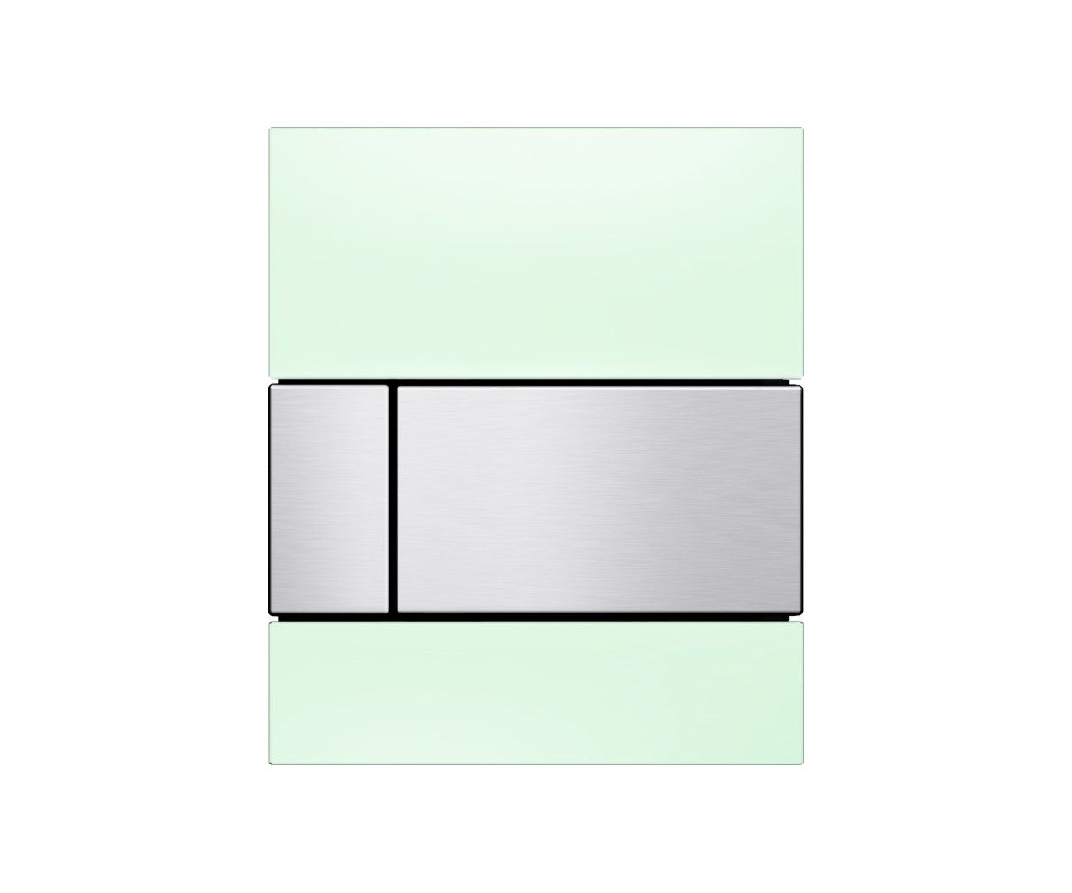 TECEsquare urinoir bedieningsplaat 9242804  -  Glas groen toets RVS geborsteld