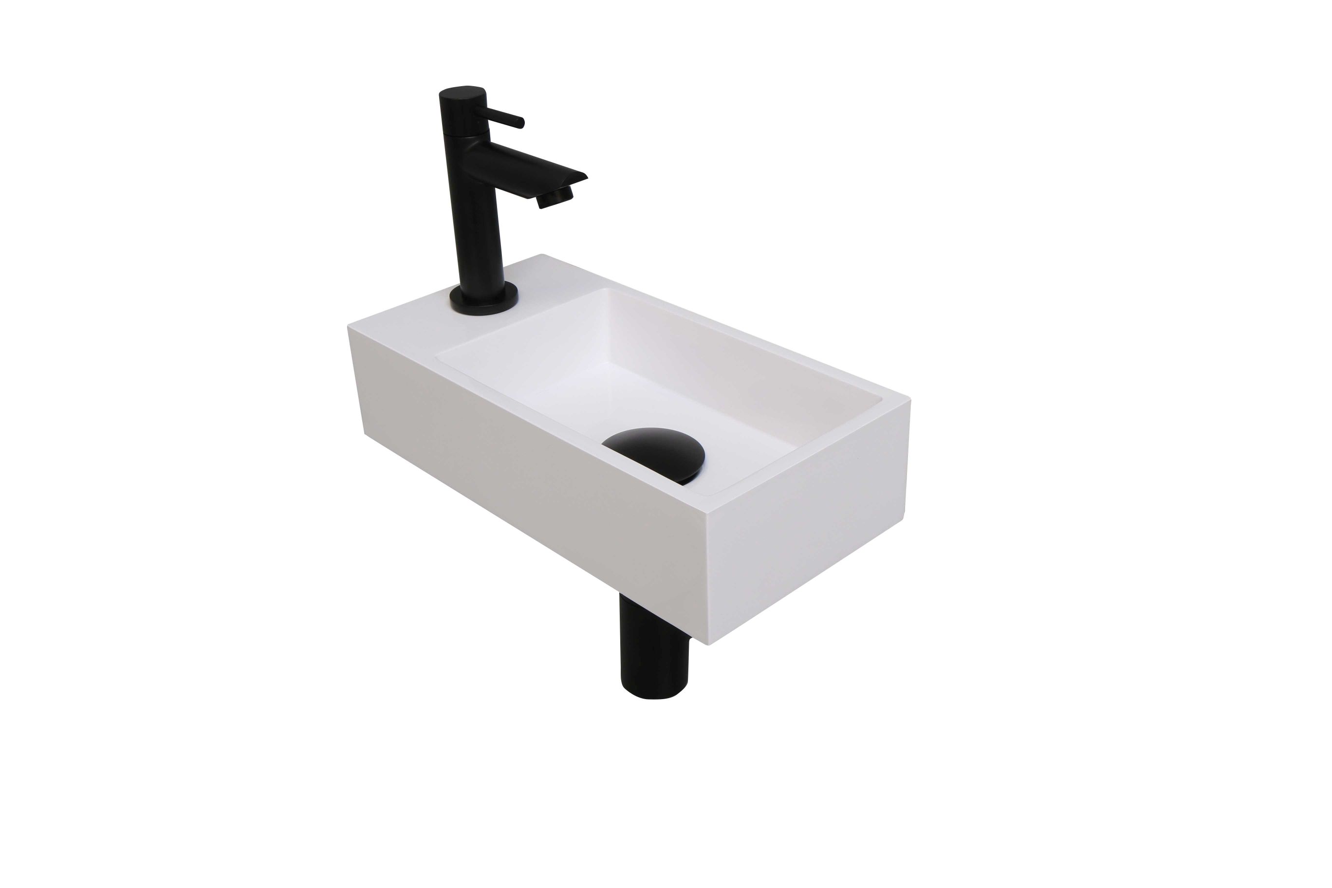 INK Versus Fonteinpack Polystone links 1805126 Glans wit/mat zwart H90xB360xD180