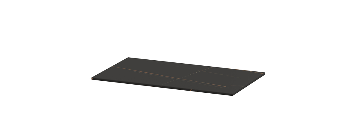 INK Afdekplaat van keramische slab zonder uitsparing H10xB800xD450 Lauren black mat / 210212