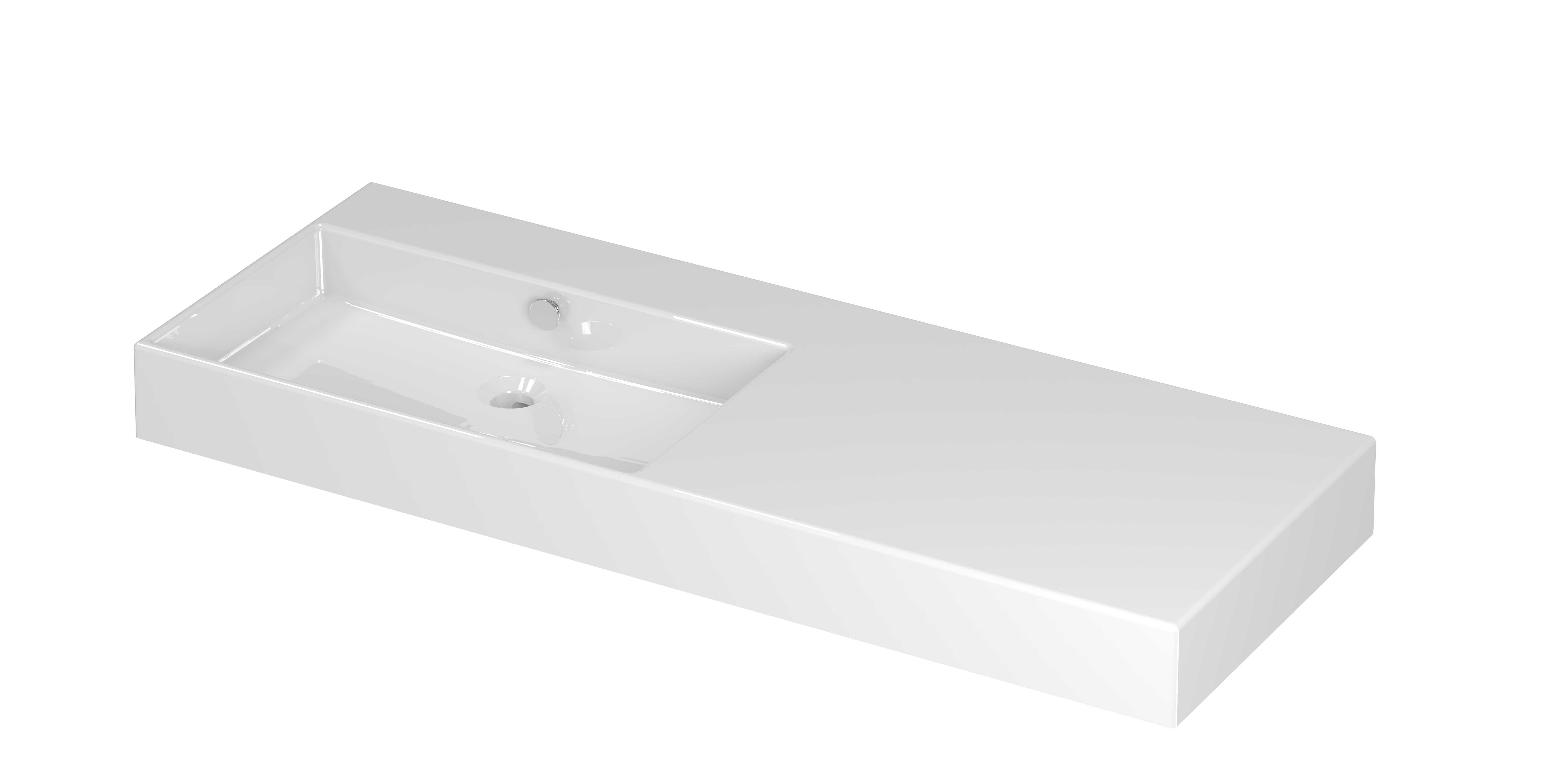 INK Unlimited wast. porselein links met 1 krgt. 0202195 Glans wit 1200x450x110