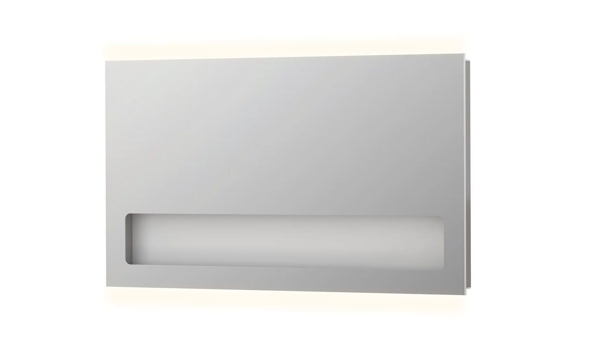INK SP8 spiegel met geintegreerd planchet en LED verl. onder/boven en binnenzijde 8408160 Alu H800xB1400xD80