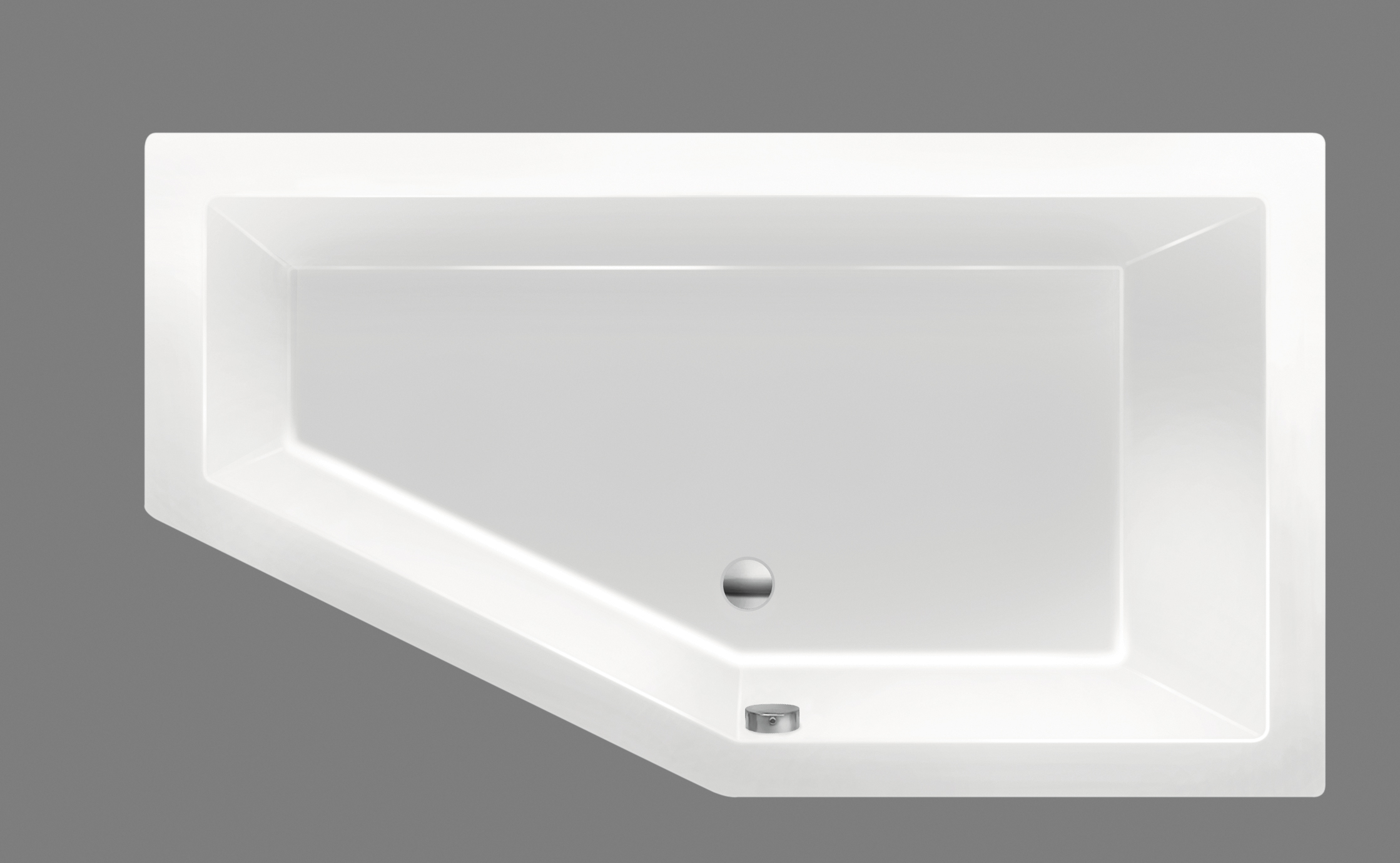 Xenz Society bad Compact rechts 180x80x44 Antraciet