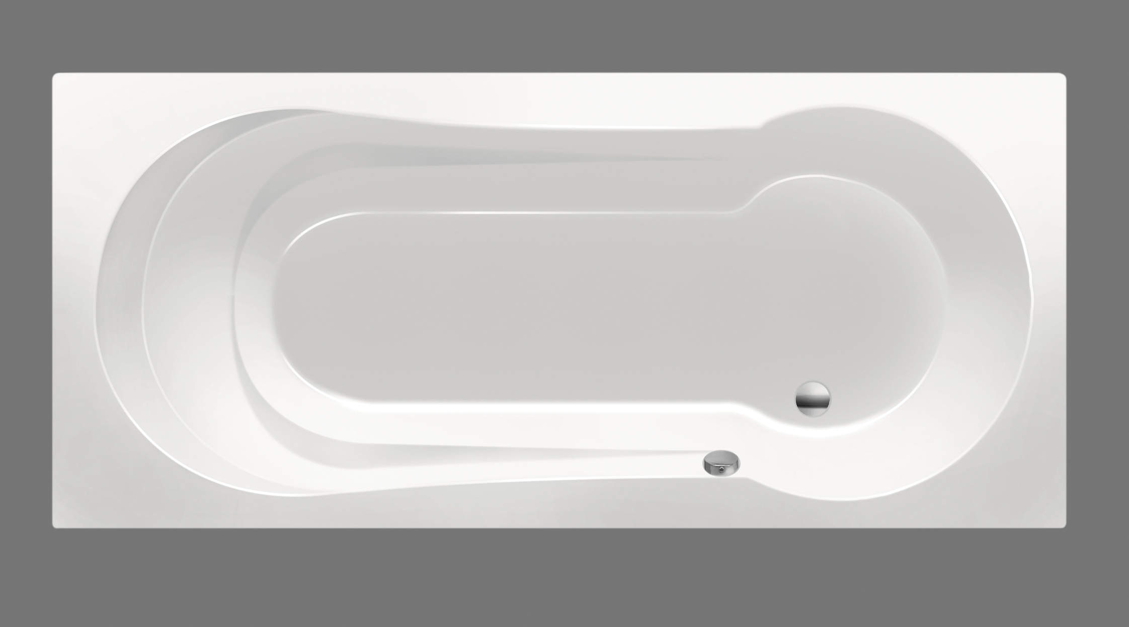 Xenz Barbados Bad enkel acryl 180x80x46 Wit