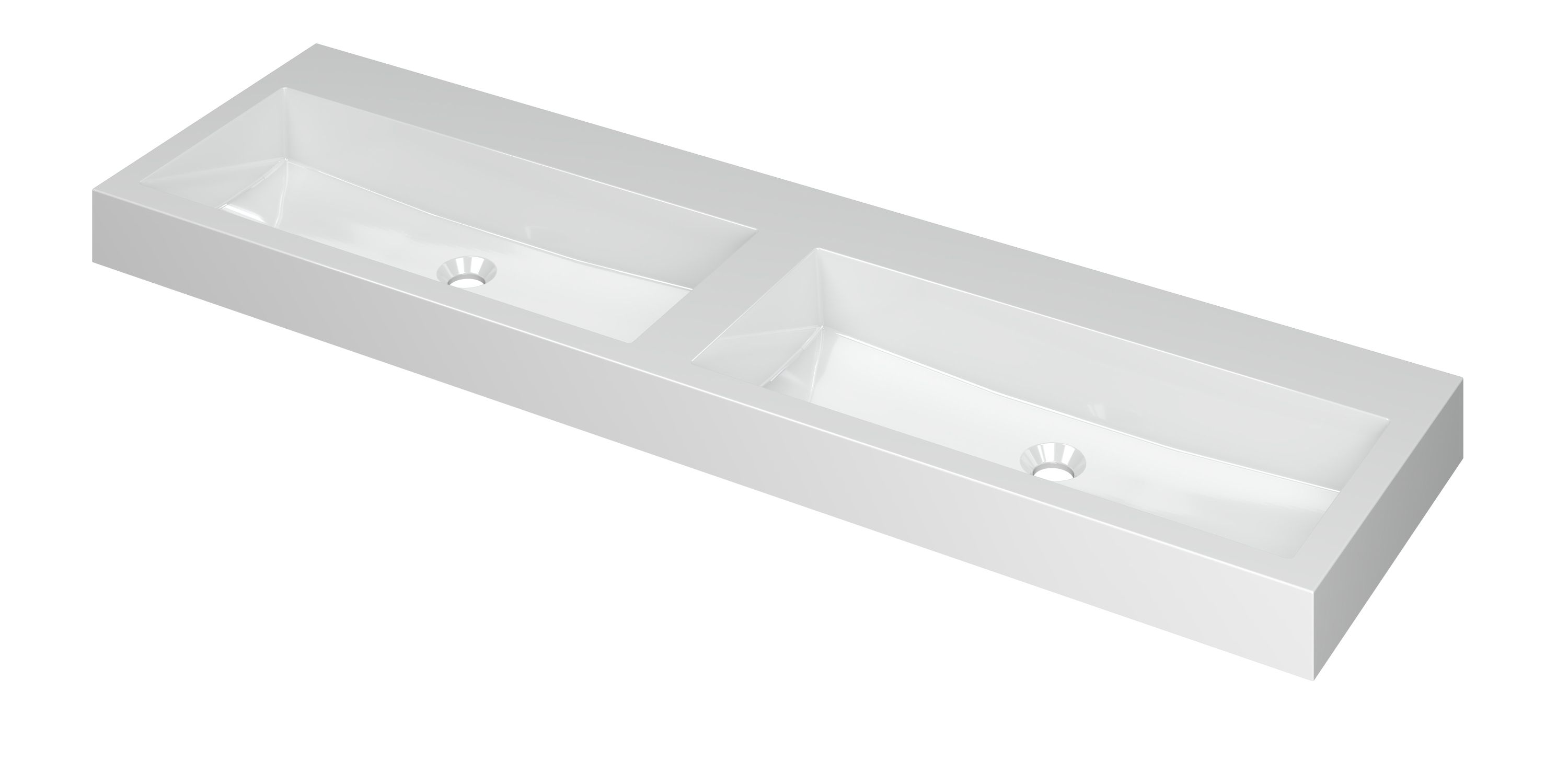 INK Momento wast. Polystone dubbel z. krgt. 3421060 Glans wit H90xB1600xD450