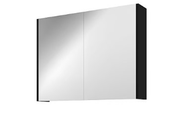 Proline spiegelkast Xcellent met dubbel gespiegelde deuren 2 deuren 1808856 Mat zwart H600xB800xD140