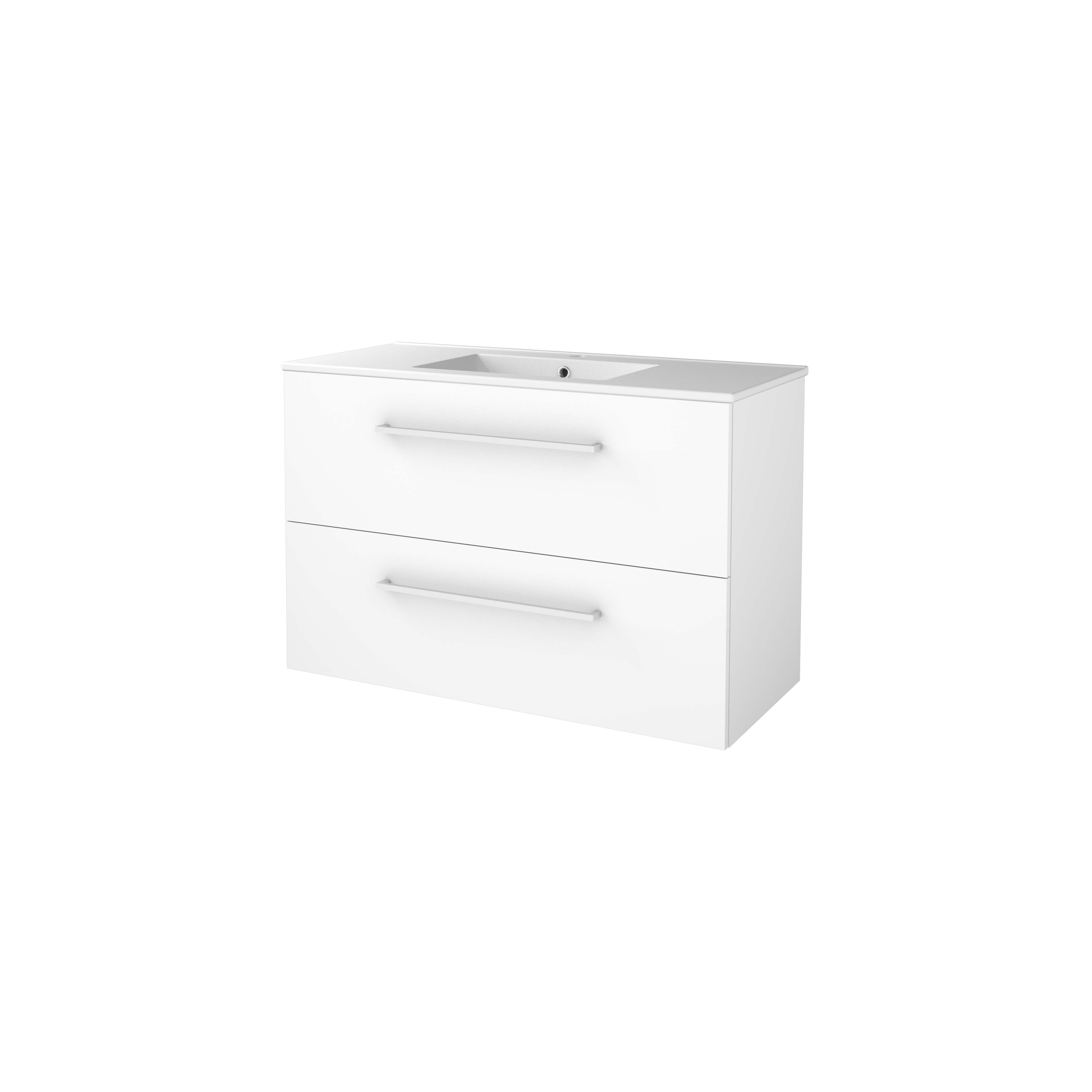 Basic Start 46 set 100x46cm met gr. 2 la keram. wast. 1 krgt. S46GR100PIW Ice White