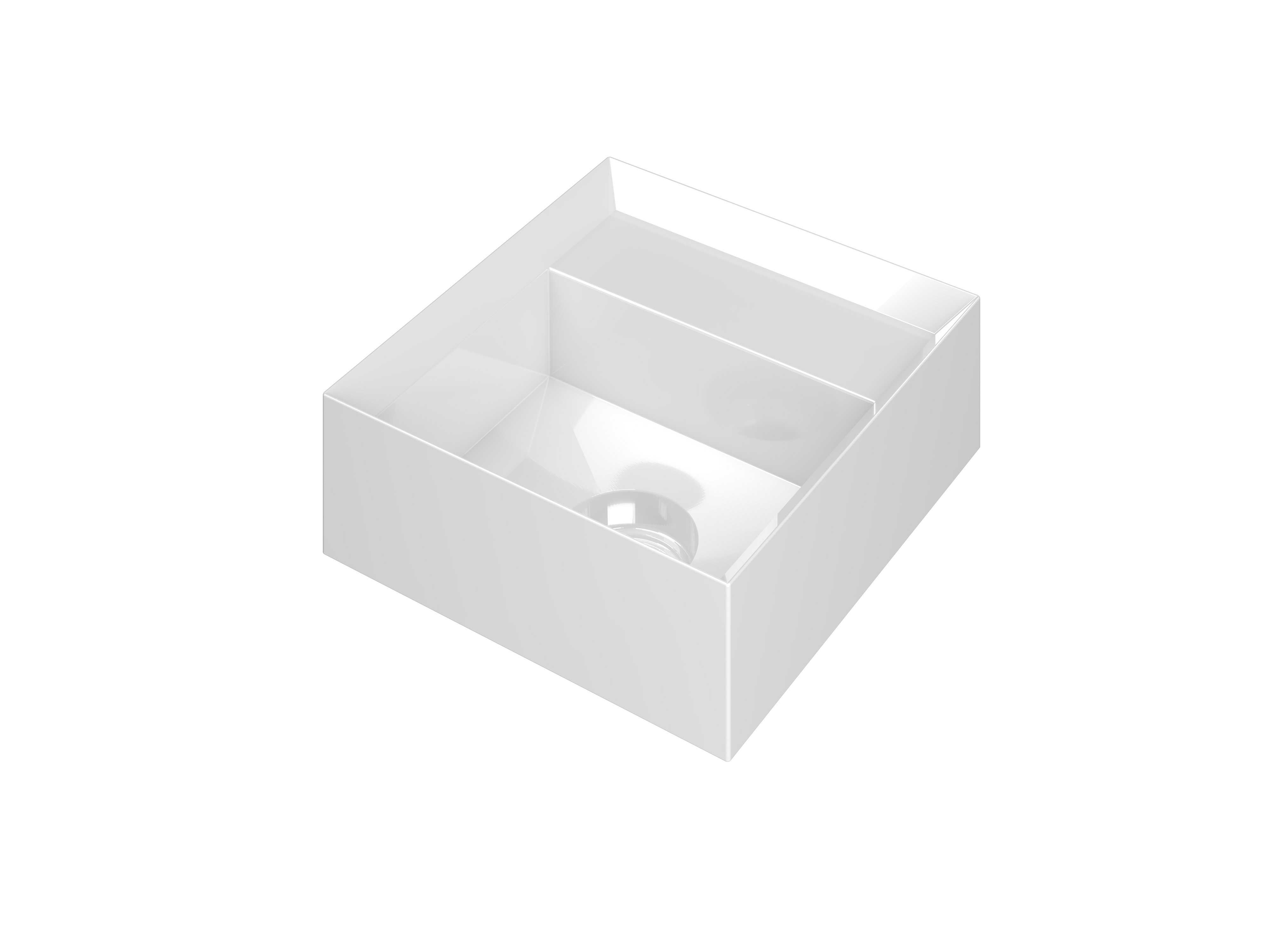 INK Vice Fontein polystone vierkant z. krgt. incl. plug 3404210 Glans wit H90xB270xD270