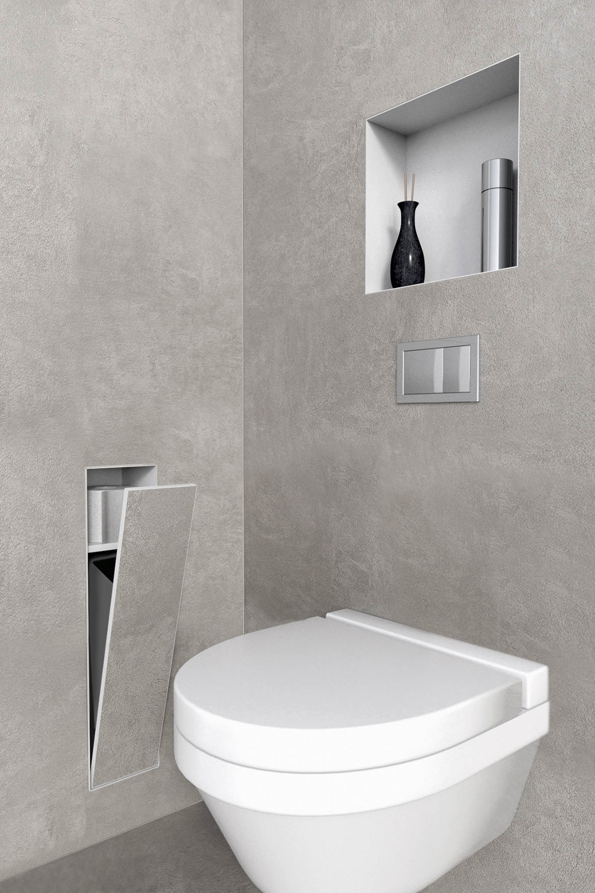 Looox inbouw afvalbak - opbergvak betegelbaar CL-11 Antraciet