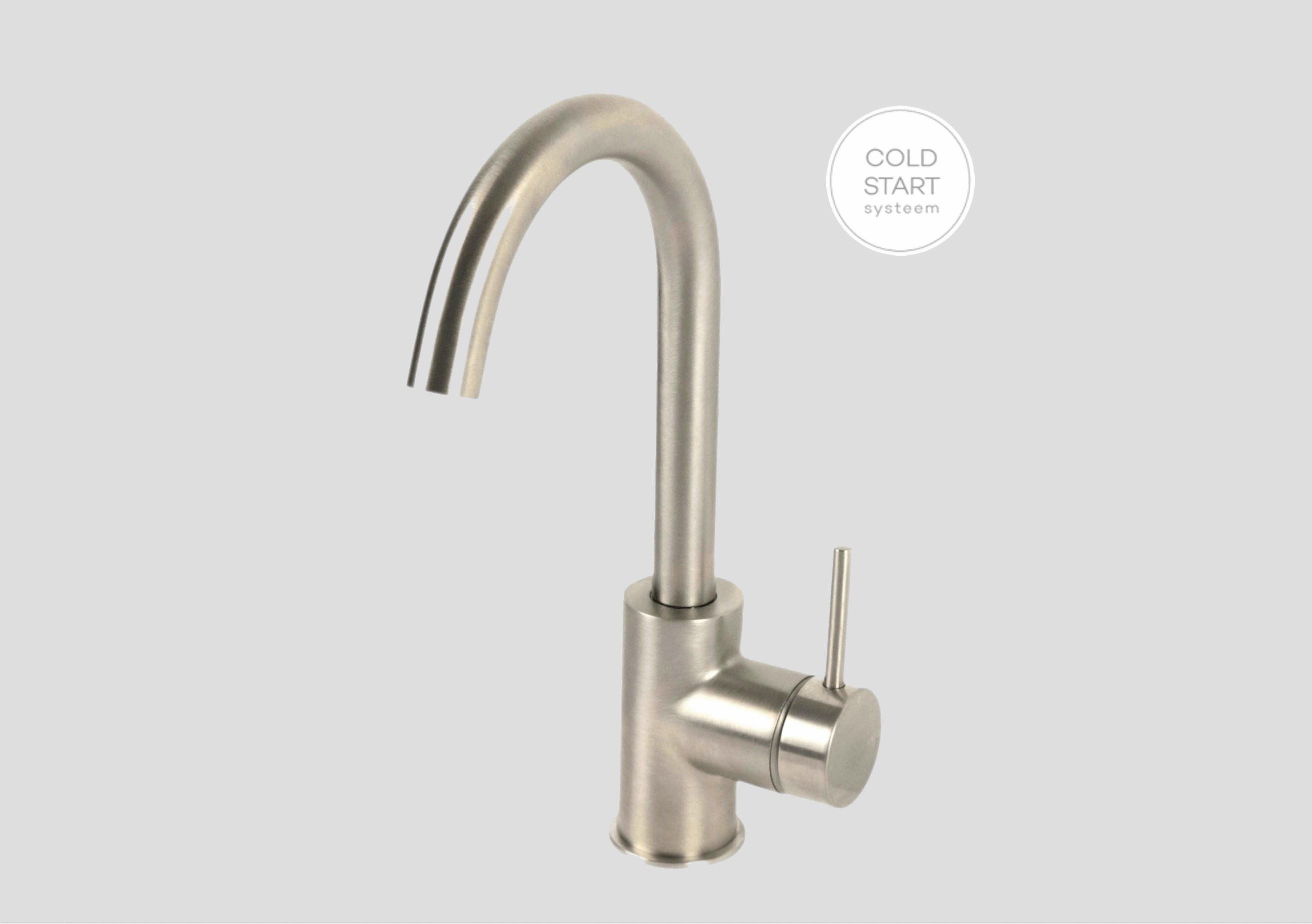 Lagoo Garda wastafelmengkraan met hoge draaibare uitloop G1110BN Brushed Nickel