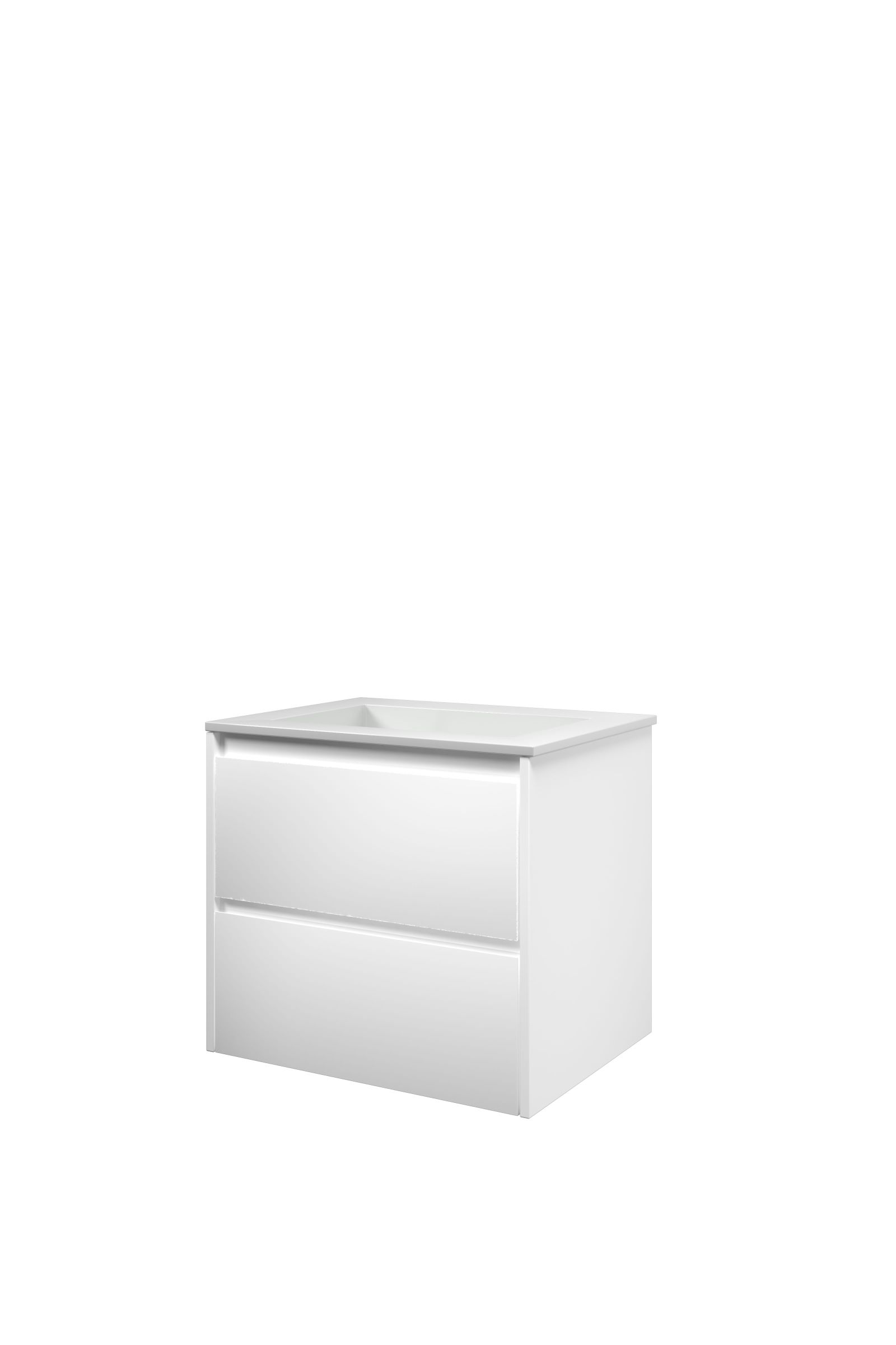 Proline set polystone Elegant wast. z. krgt. en onderk. sym. 1816105 Mat wit/Glans wit H540xB600xD460