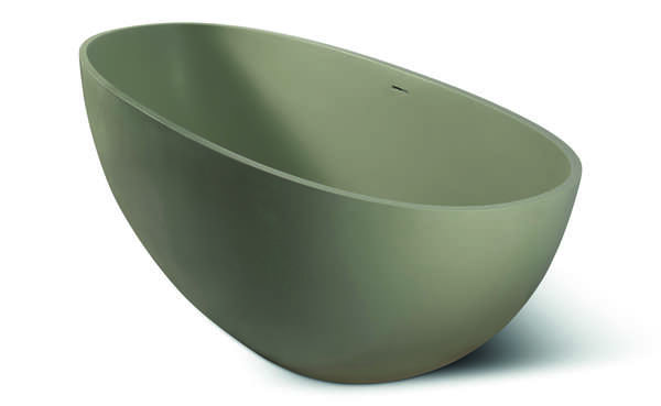 Luca Vrijstaand bad solid surface met overloop 180x80x60h 180kg LUVA1800CC Cachemire