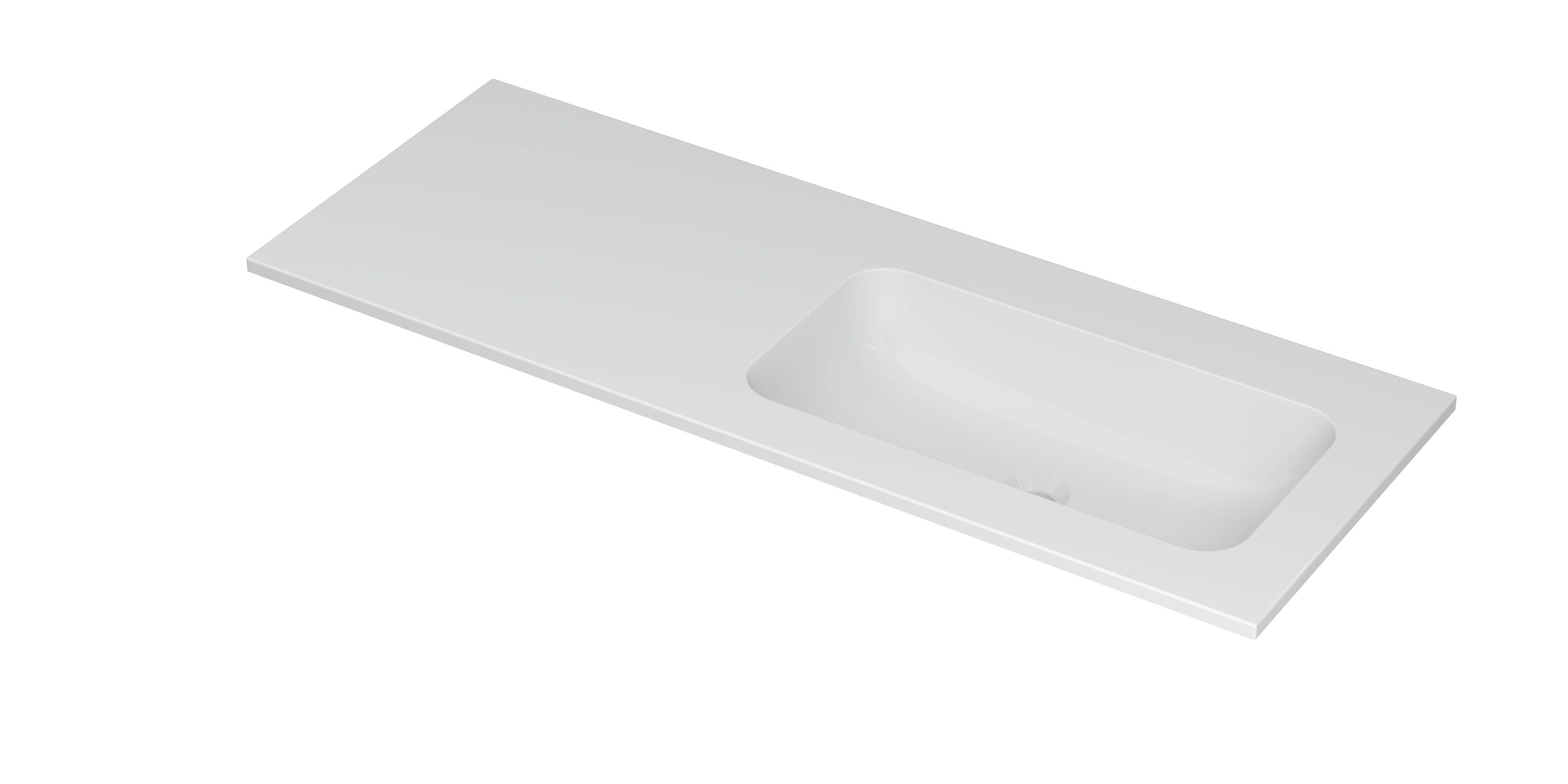 INK Aspekt wastafel pors. m. kom 45 R z. krgt. 207238 m. wit H25xB15xD1200