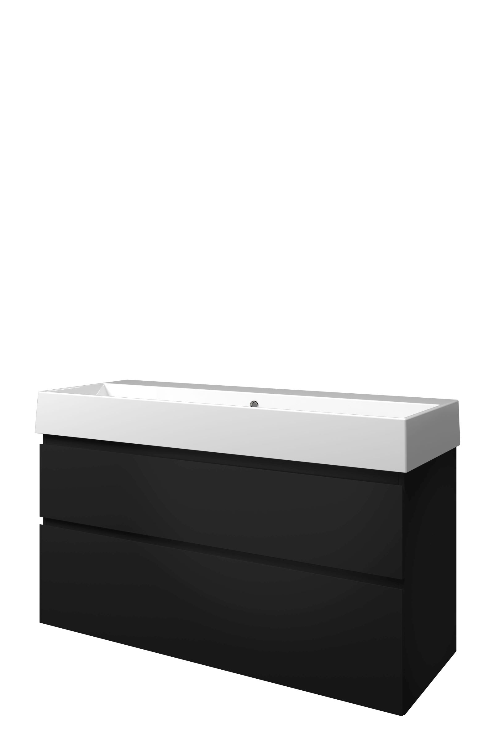 Proline set porselein Loft wast. z. krgt. en onderk. a-sym. 1815576 Mat zwart/Glans wit H700xB1200xD460