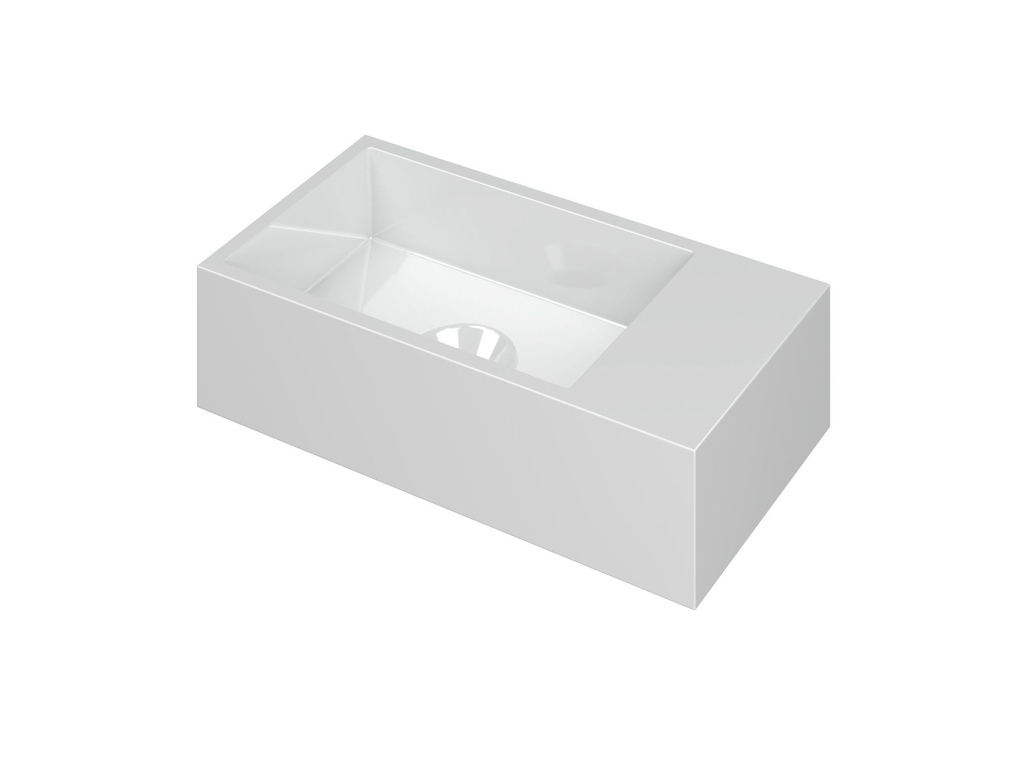 INK Versus Fontein Polystone rechts z. krgt. 3404120 Glans wit H90xB360xD180