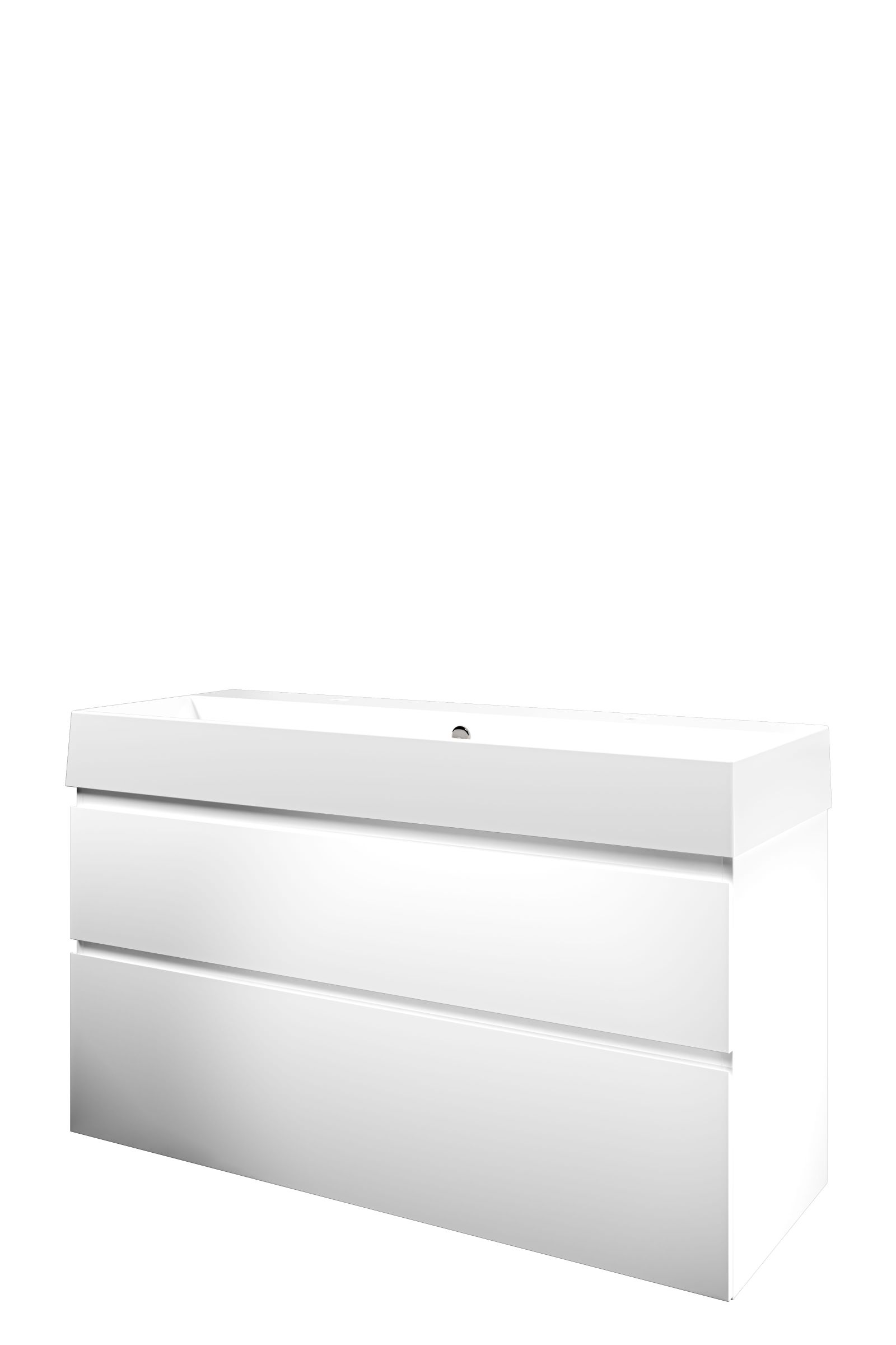 Proline set porselein Loft wast. met 2 krgt. en onderk. a-sym. 1815595 Mat wit/Glans wit H700xB1200xD460